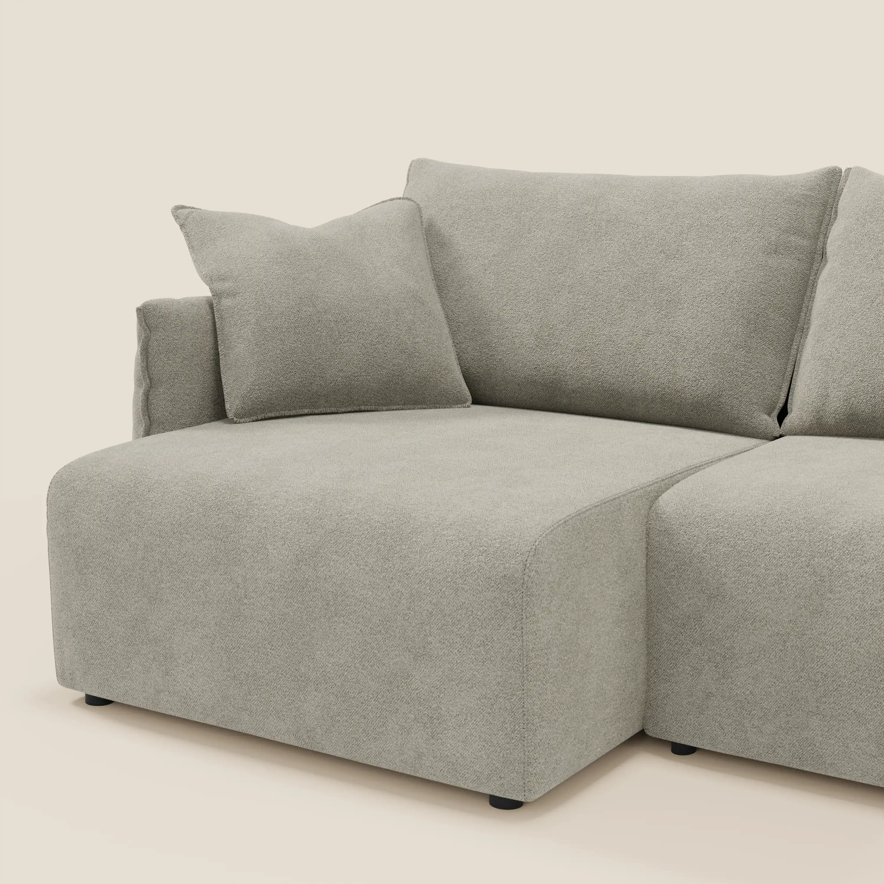 Flexar Canapé  avec assises coulissantes et dossier en duvet en bouclette douce et imperméable T07 Beige - Image 5
