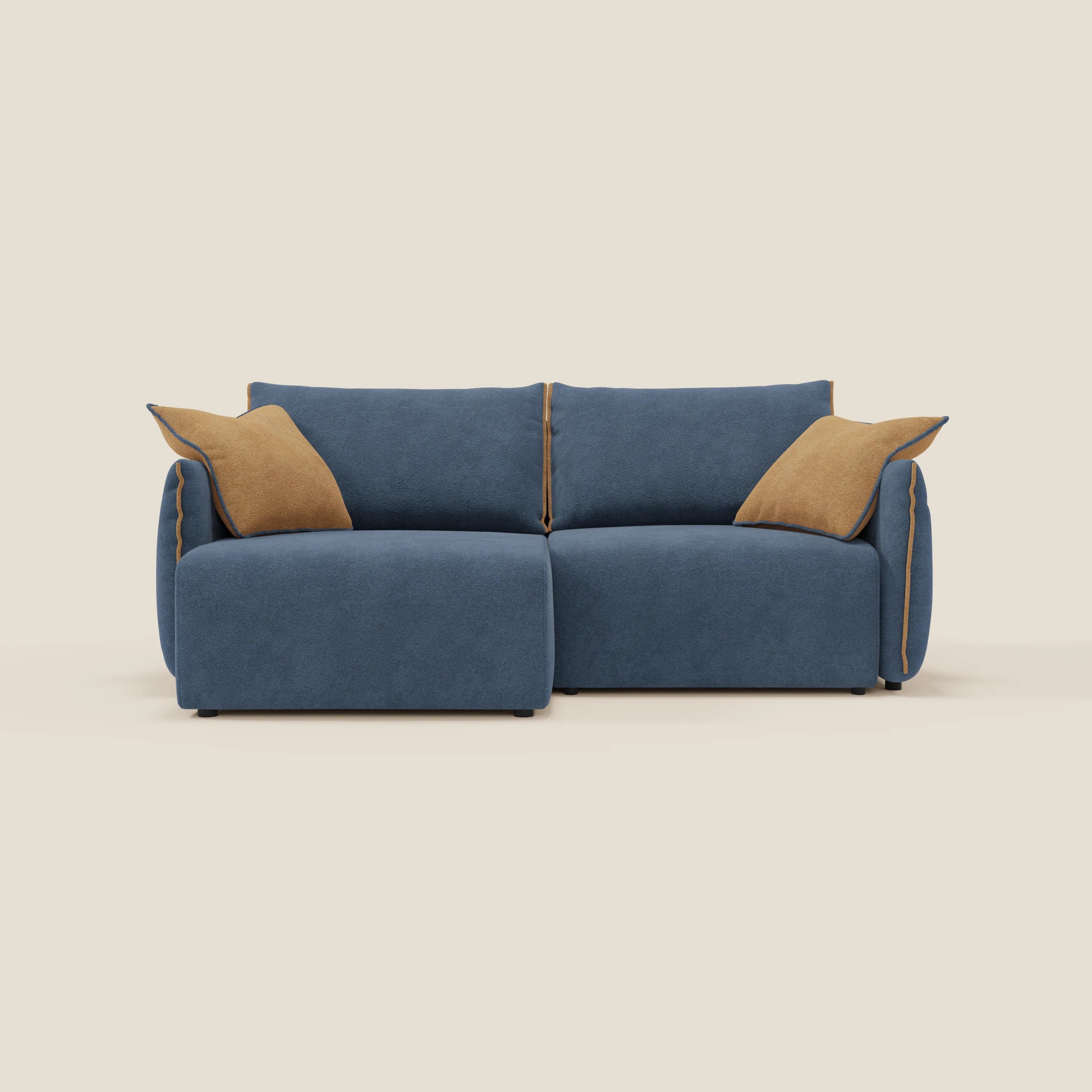 Flexar Canapé  avec assises coulissantes et dossier en duvet en bouclette douce et imperméable T07 Bleu - orange - Image 10
