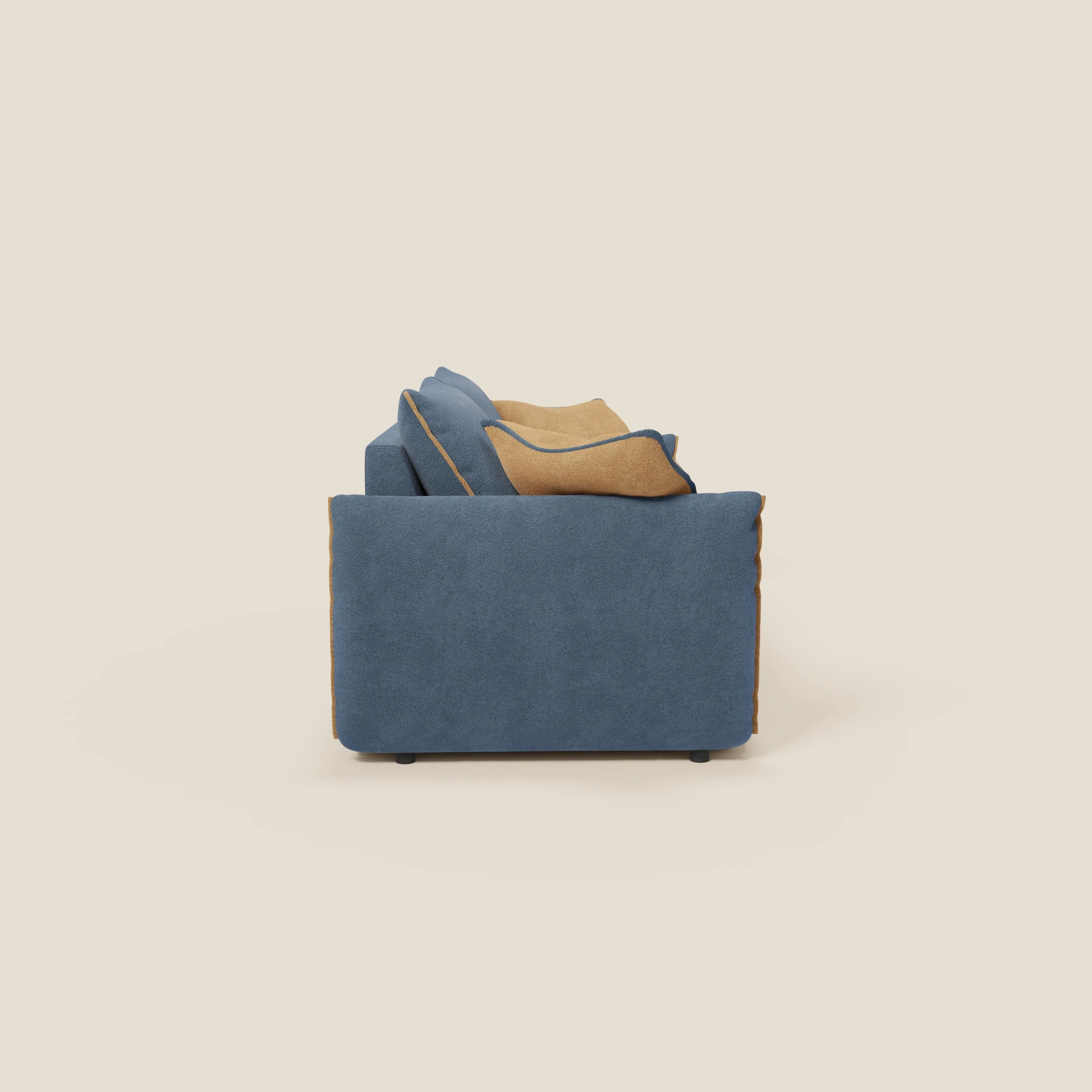 Flexar Canapé  avec assises coulissantes et dossier en duvet en bouclette douce et imperméable T07 Bleu - orange - Image 6