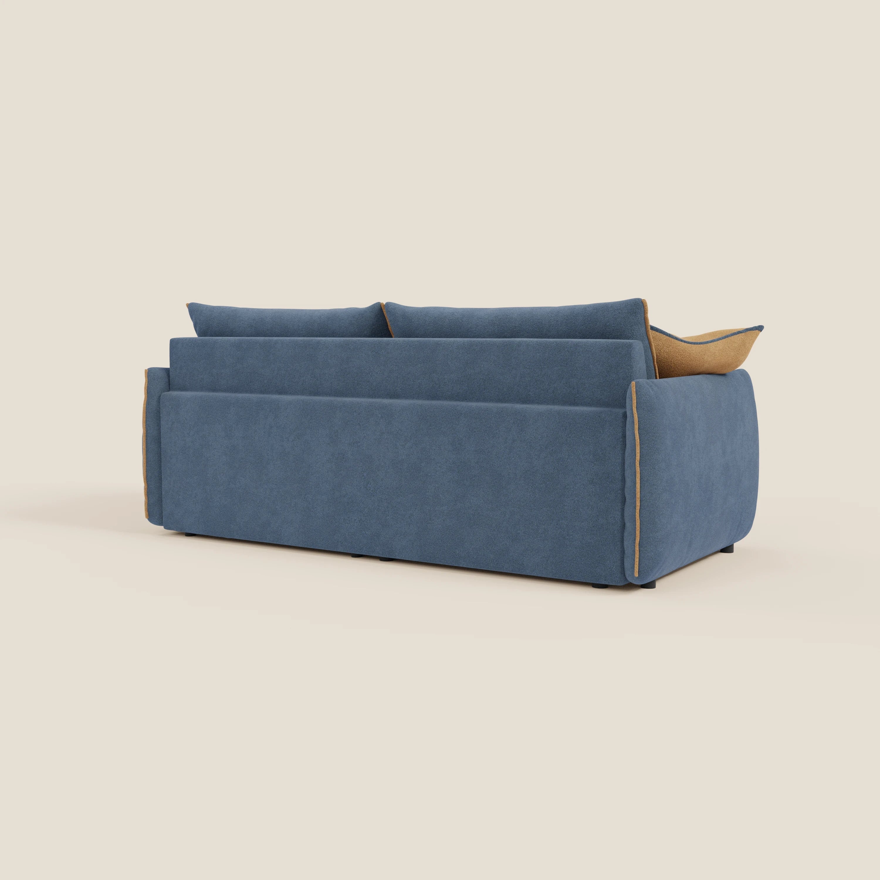 Flexar Canapé  avec assises coulissantes et dossier en duvet en bouclette douce et imperméable T07 Bleu - orange - Image 7