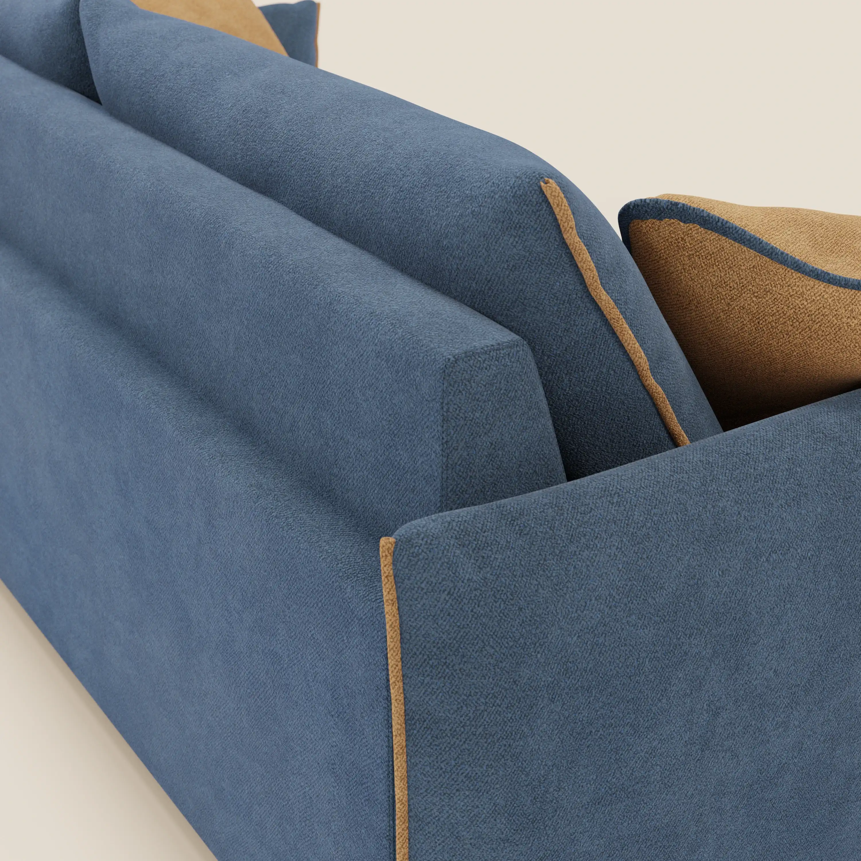 Flexar Canapé  avec assises coulissantes et dossier en duvet en bouclette douce et imperméable T07 Bleu - orange - Image 8