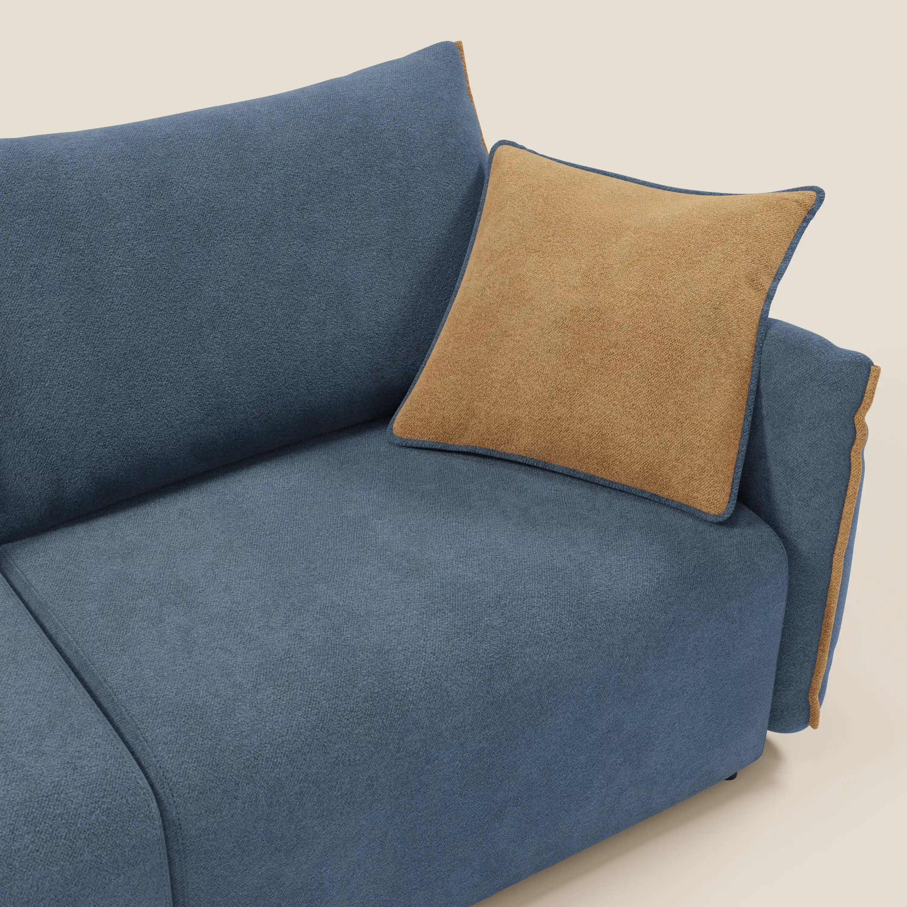 Flexar Canapé  avec assises coulissantes et dossier en duvet en bouclette douce et imperméable T07 Bleu - orange - Image 9