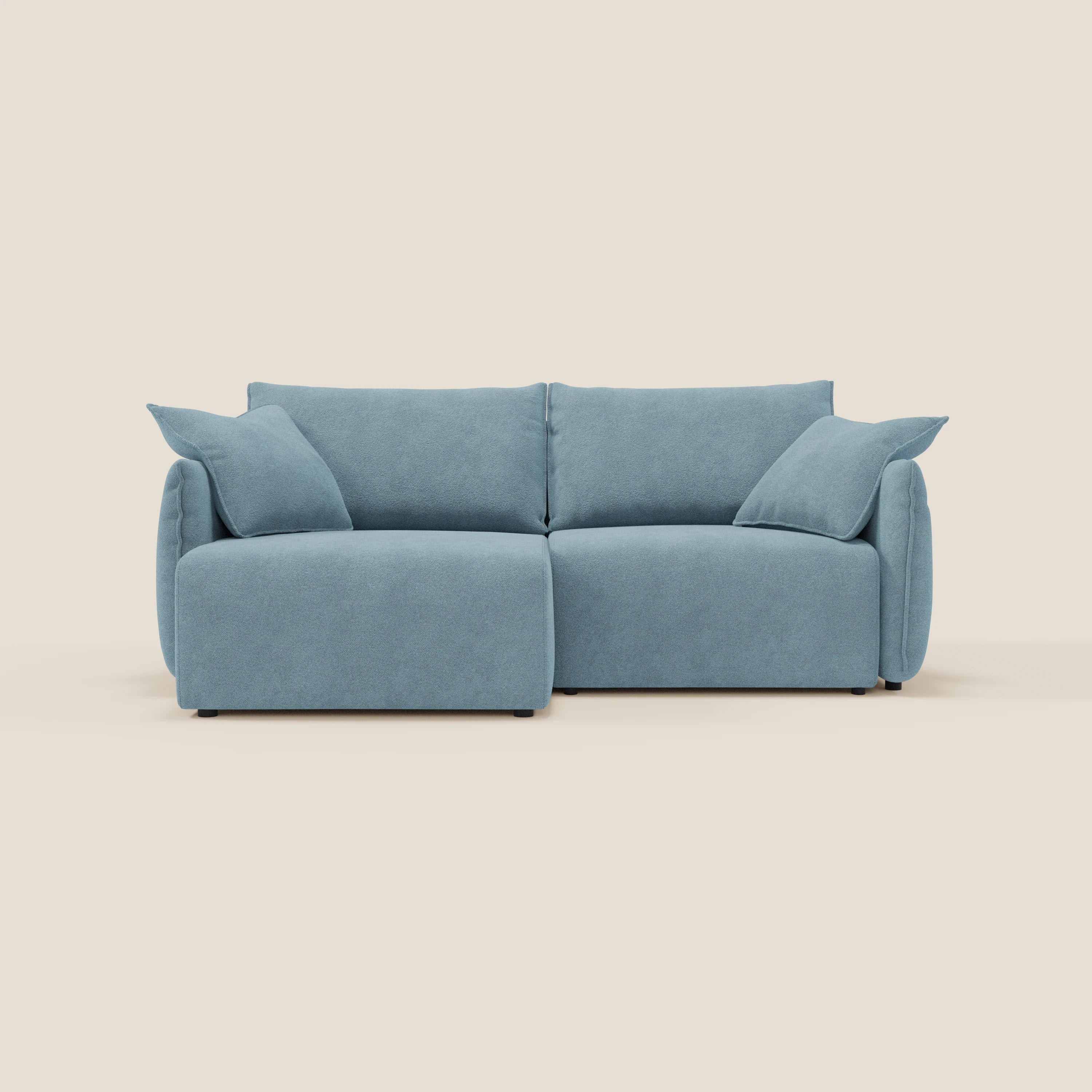 Flexar Canapé  avec assises coulissantes et dossier en duvet en bouclette douce et imperméable T07 Bleu pastel - Image 10