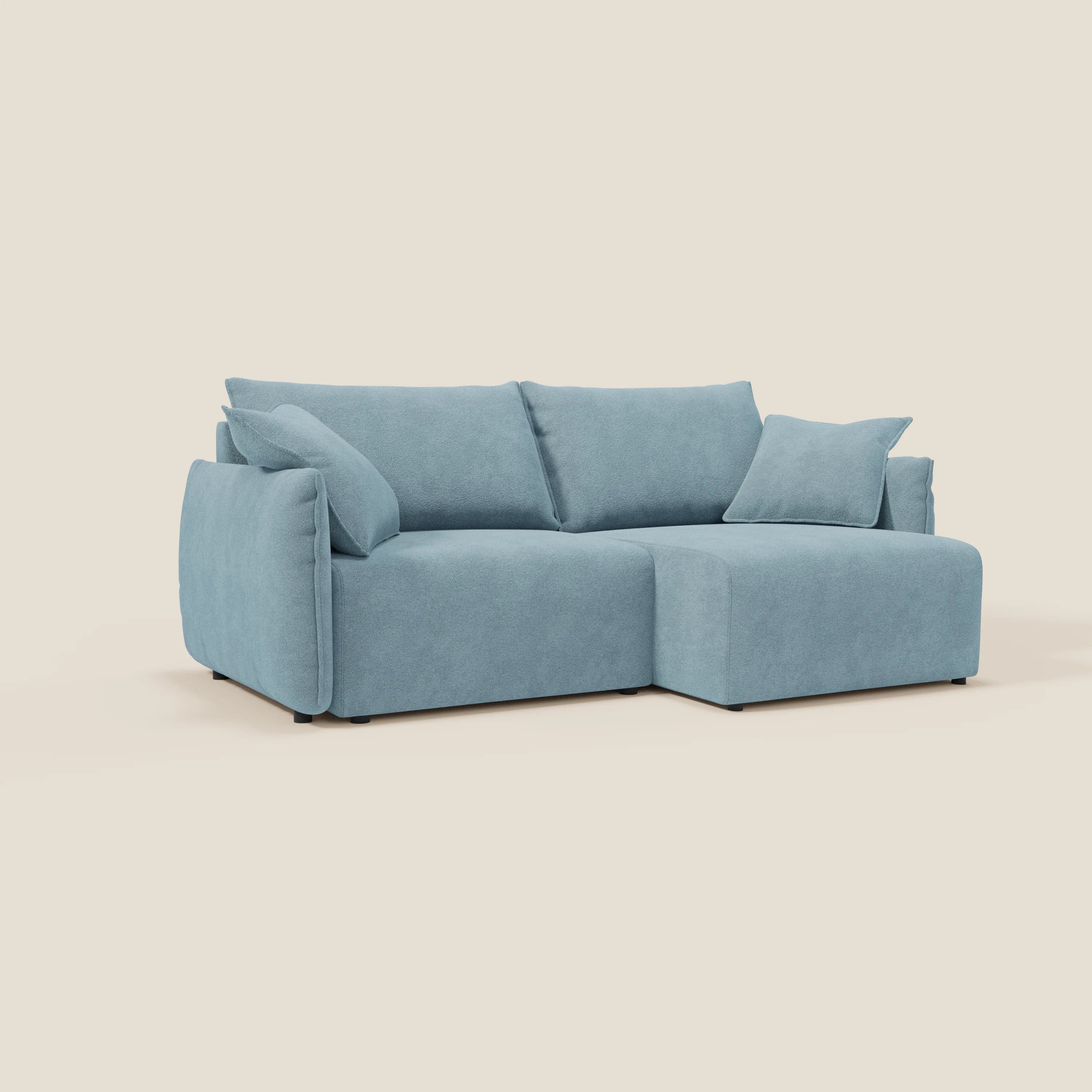 Flexar Canapé  avec assises coulissantes et dossier en duvet en bouclette douce et imperméable T07 Bleu pastel - Image 2