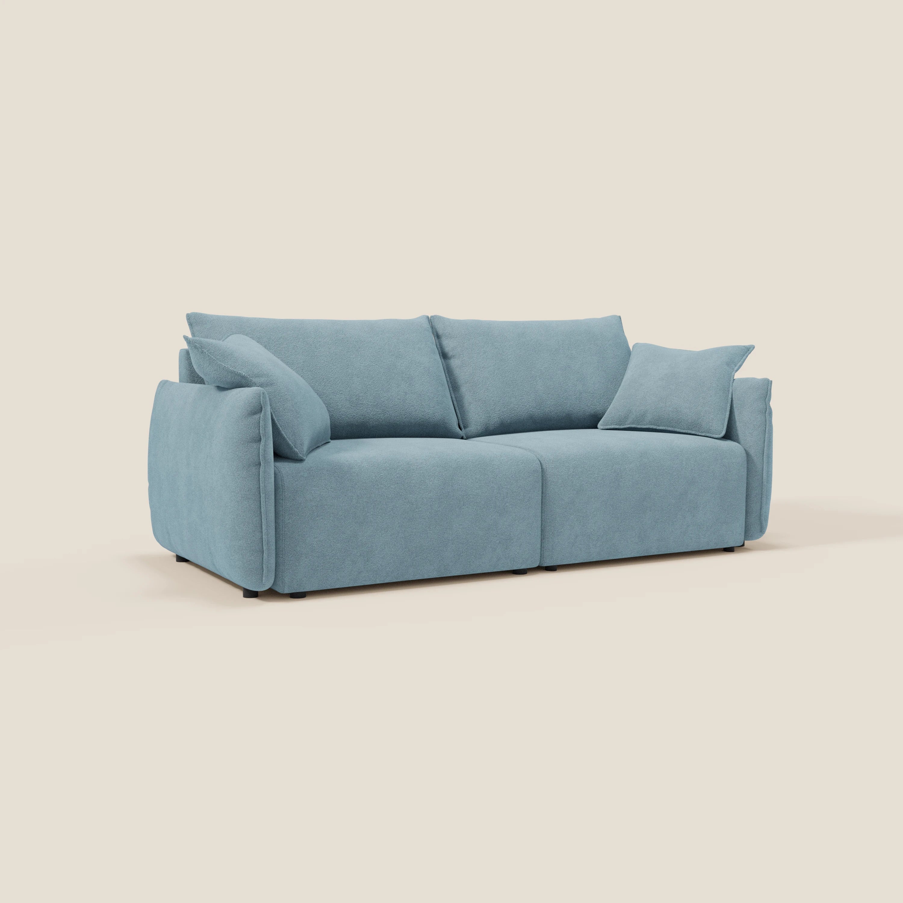 Flexar Canapé  avec assises coulissantes et dossier en duvet en bouclette douce et imperméable T07 Bleu pastel - Image 3