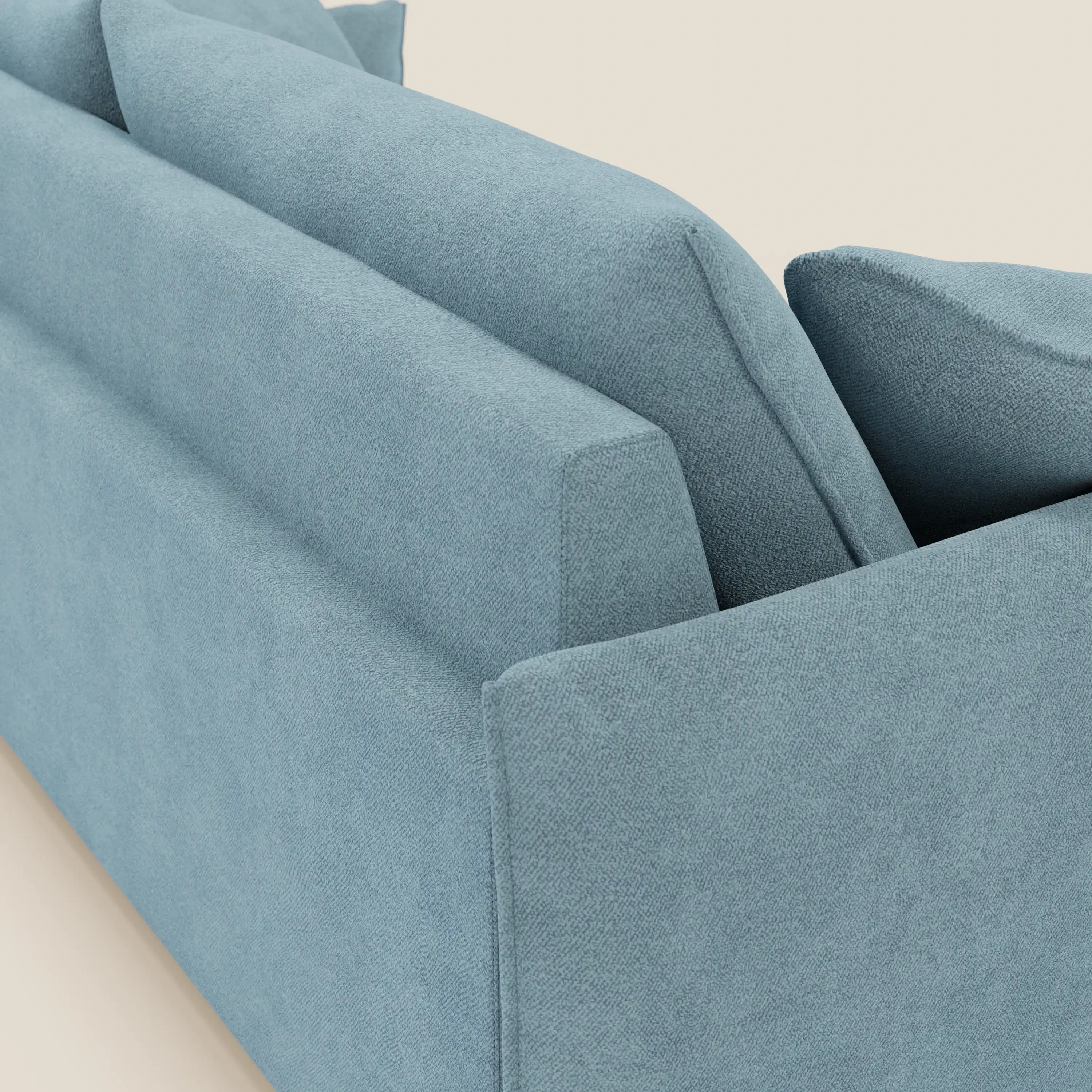 Flexar Canapé  avec assises coulissantes et dossier en duvet en bouclette douce et imperméable T07 Bleu pastel - Image 8