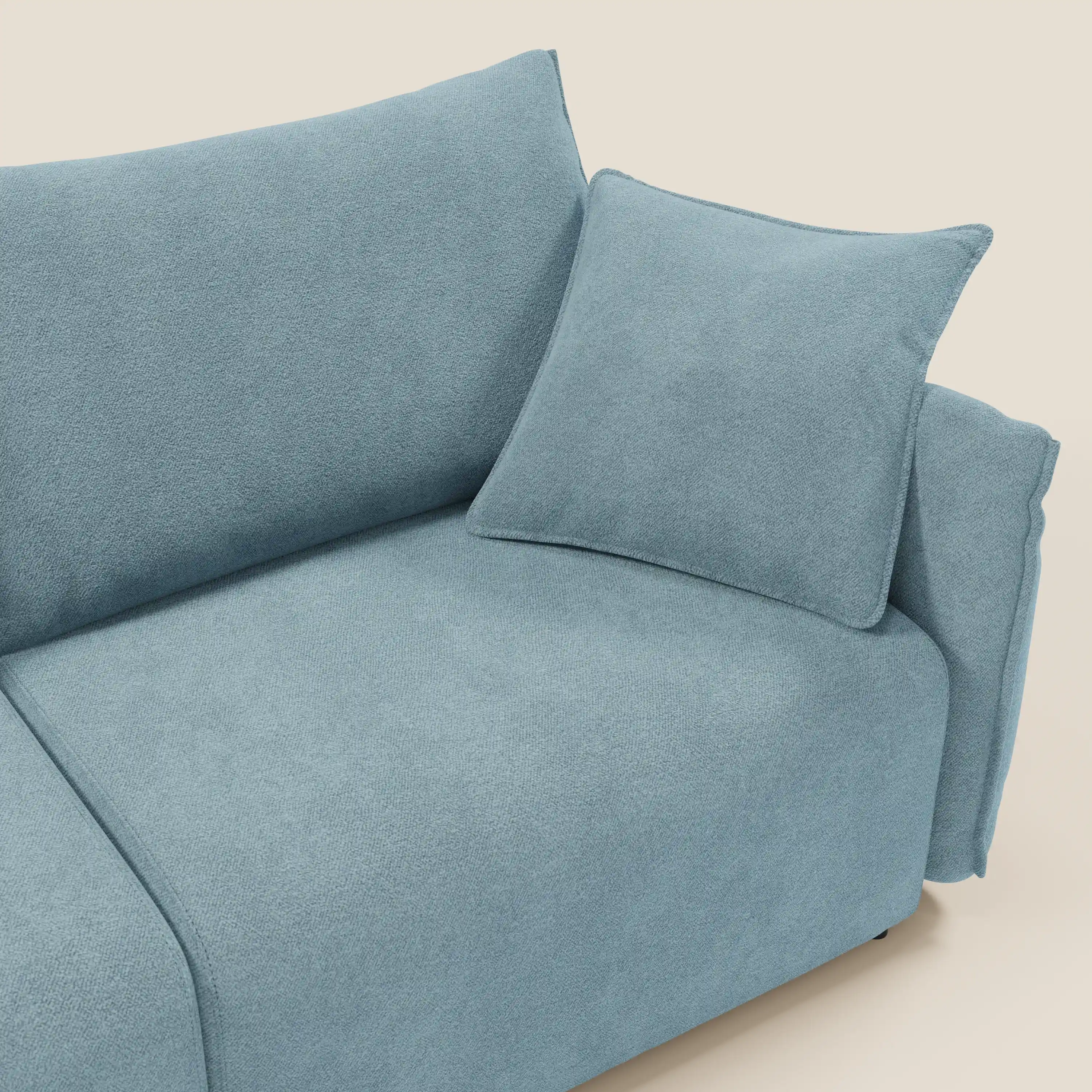 Flexar Canapé  avec assises coulissantes et dossier en duvet en bouclette douce et imperméable T07 Bleu pastel - Image 9