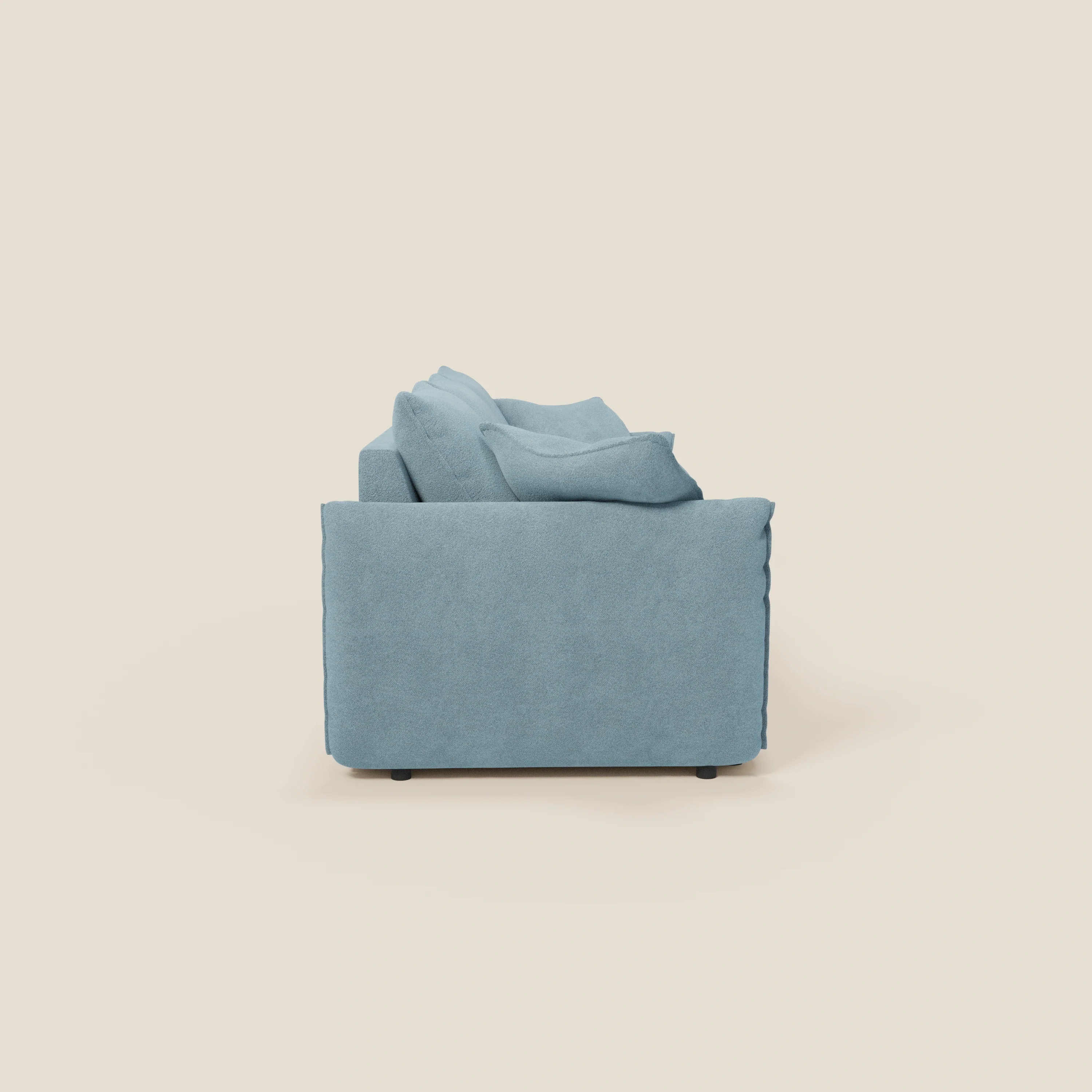 Flexar Canapé  avec 3 assises coulissantes et dossier en duvet en bouclette douce et imperméable T07 Bleu pastel - Image 7