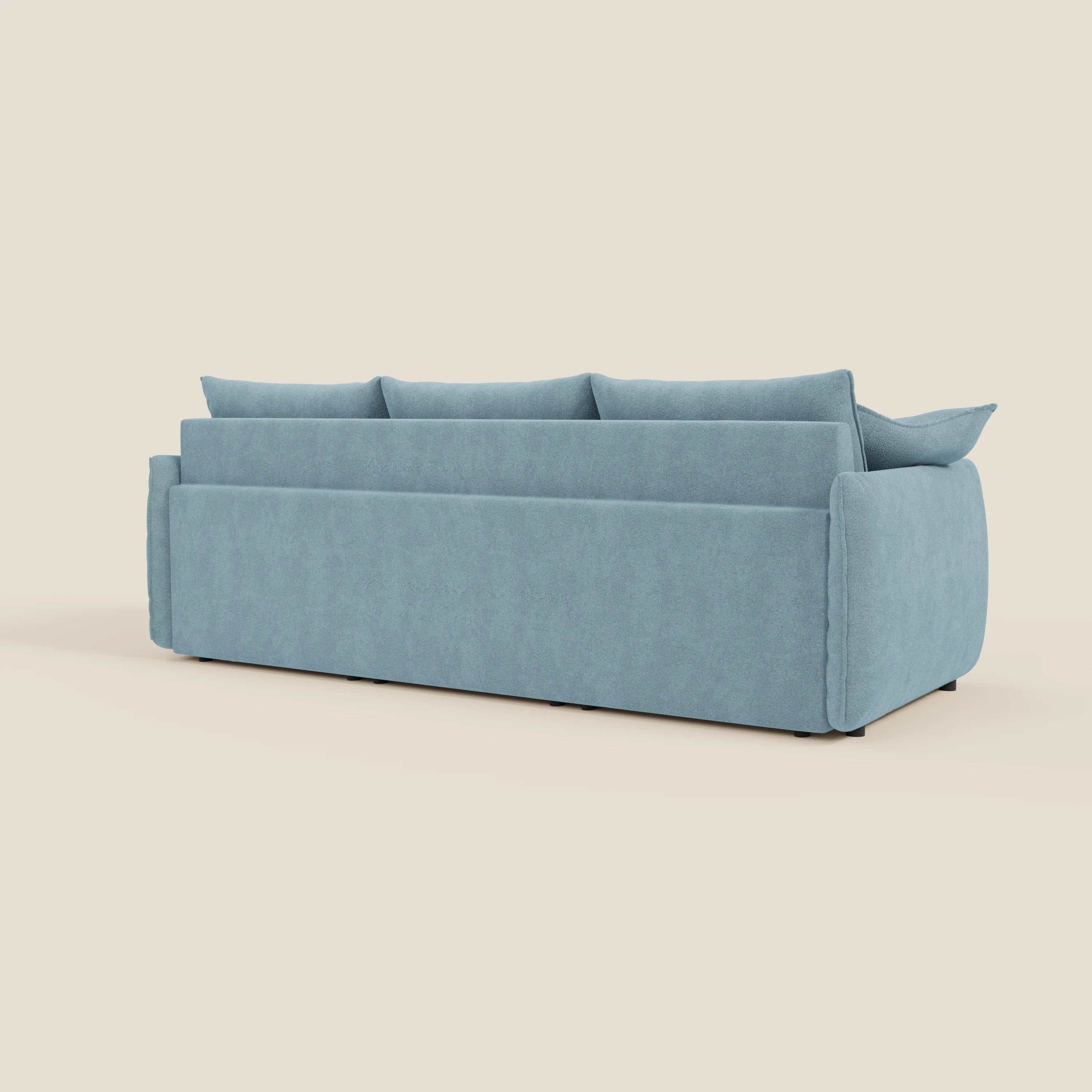 Flexar Canapé  avec 3 assises coulissantes et dossier en duvet en bouclette douce et imperméable T07 Bleu pastel - Image 8
