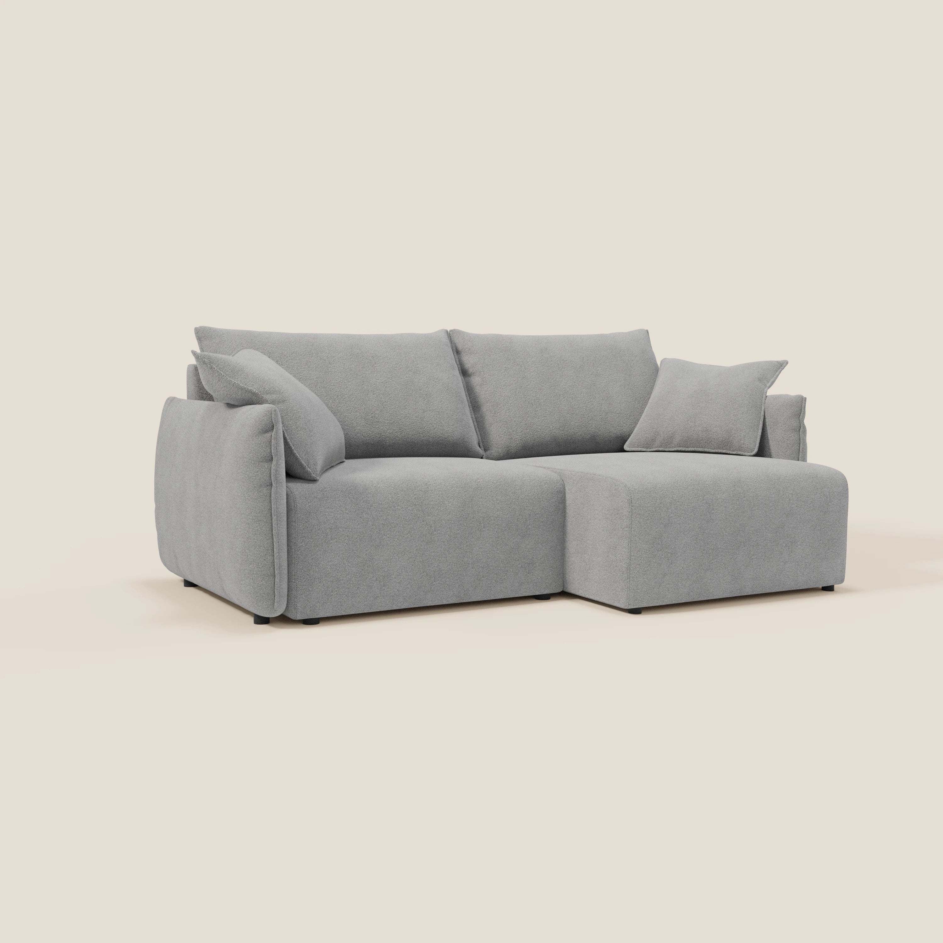 Flexar Canapé  avec assises coulissantes et dossier en duvet en bouclette douce et imperméable T07 Gris - Image 2