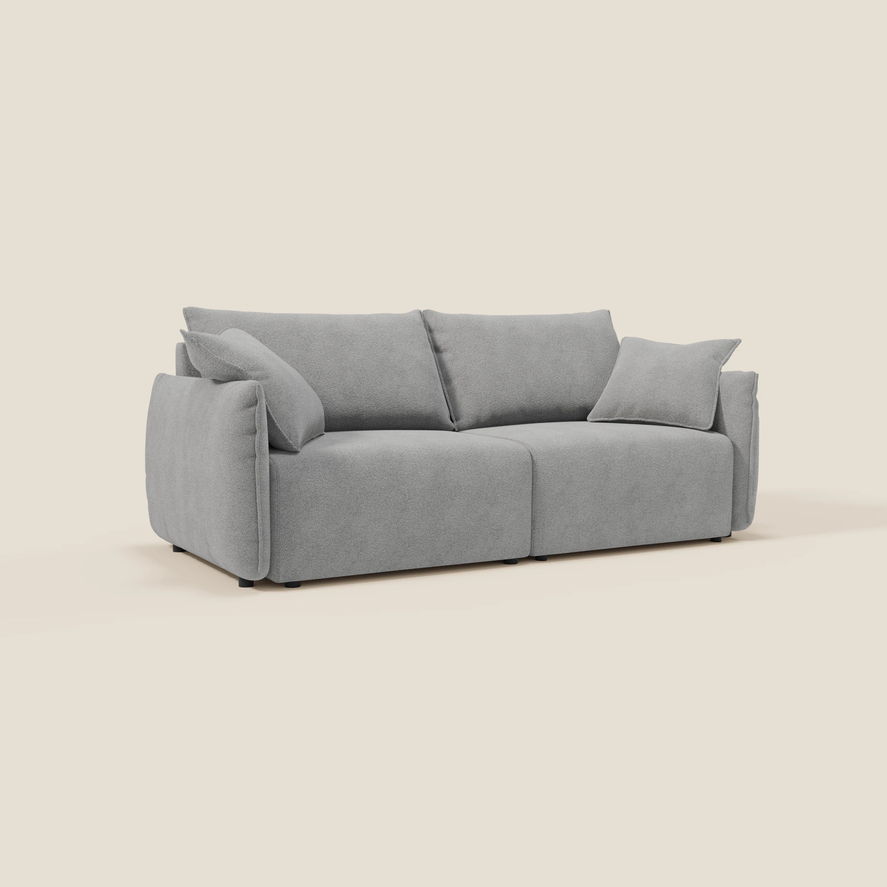 Flexar Canapé  avec assises coulissantes et dossier en duvet en bouclette douce et imperméable T07 Gris - Image 3
