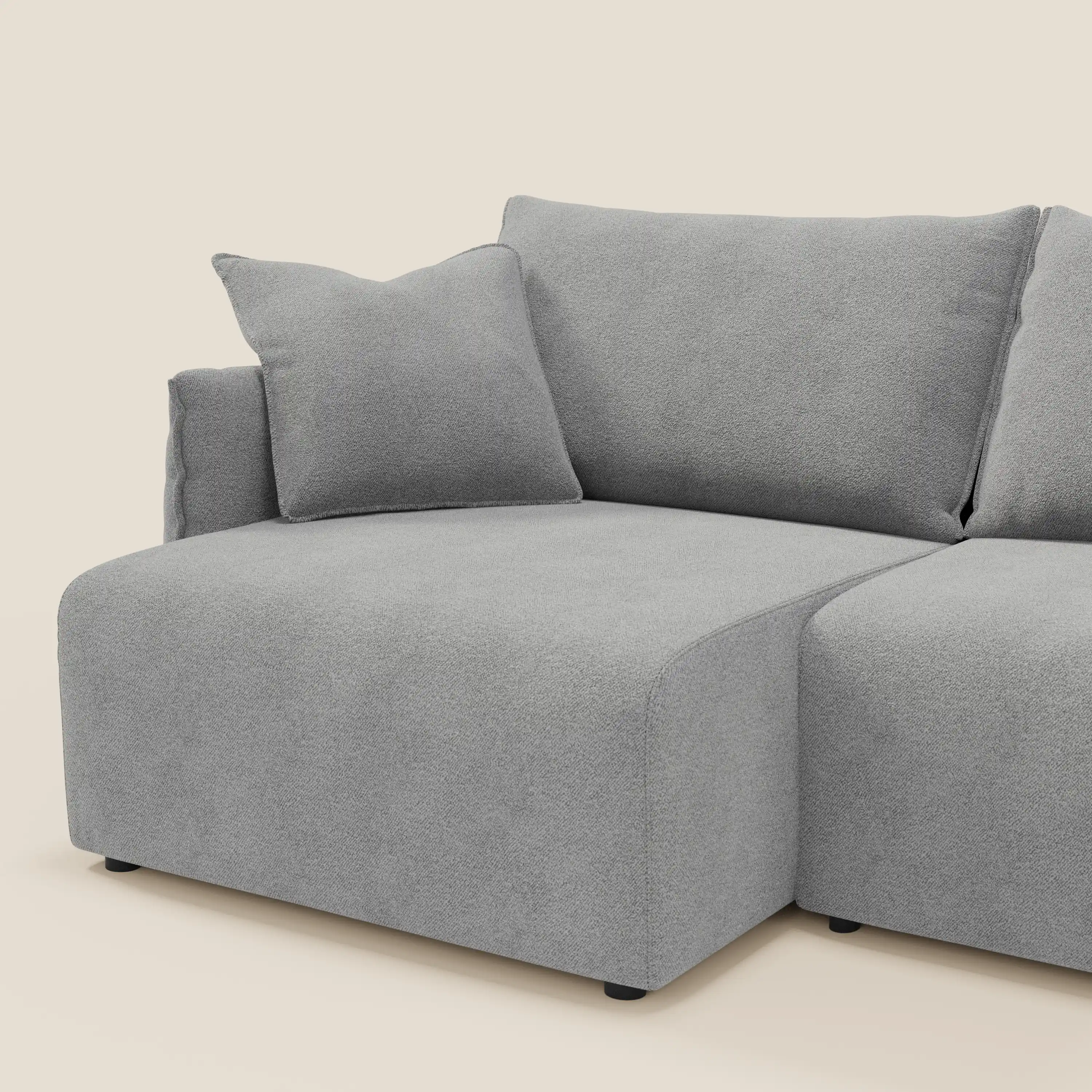 Flexar Canapé  avec assises coulissantes et dossier en duvet en bouclette douce et imperméable T07 Gris - Image 5