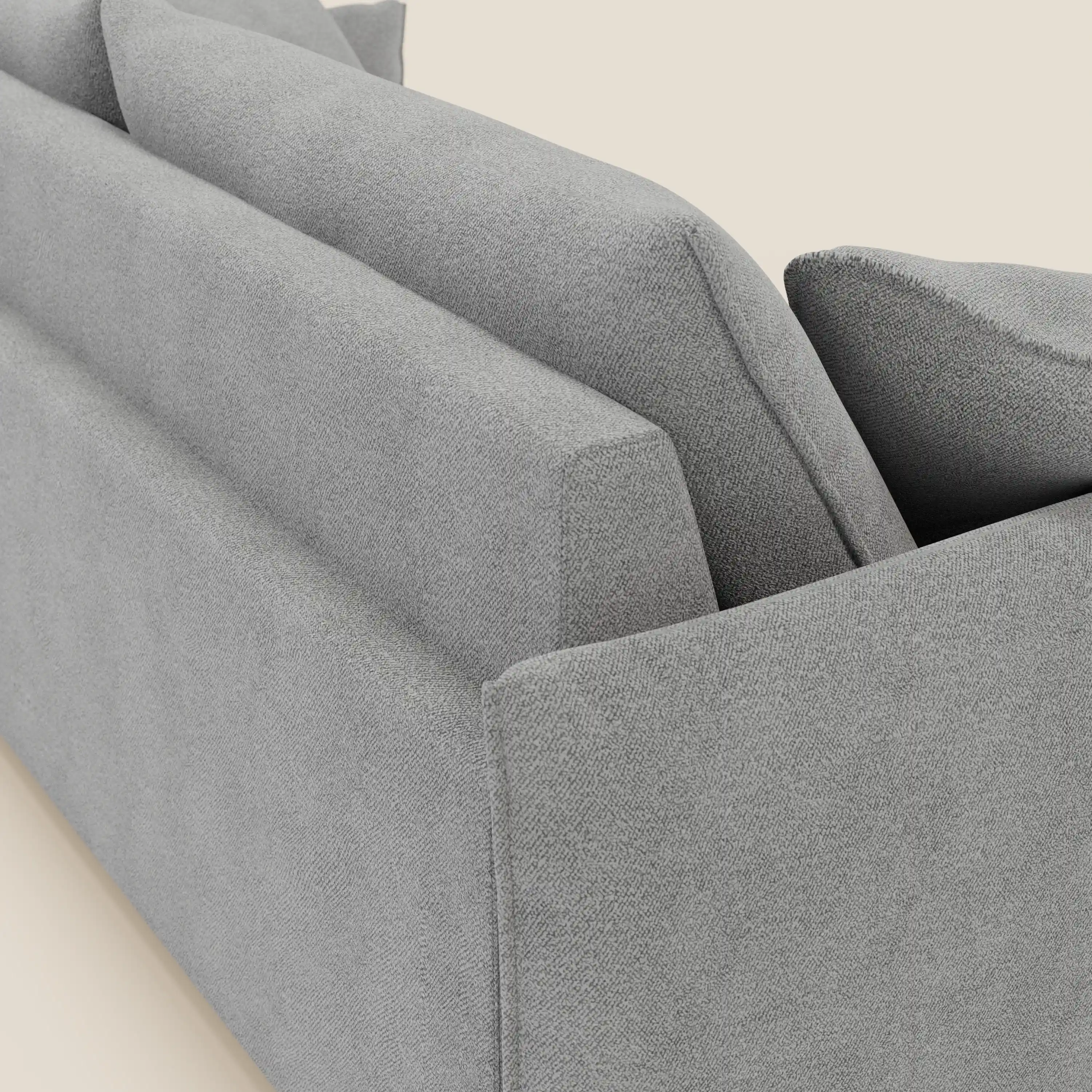 Flexar Canapé  avec assises coulissantes et dossier en duvet en bouclette douce et imperméable T07 Gris - Image 8