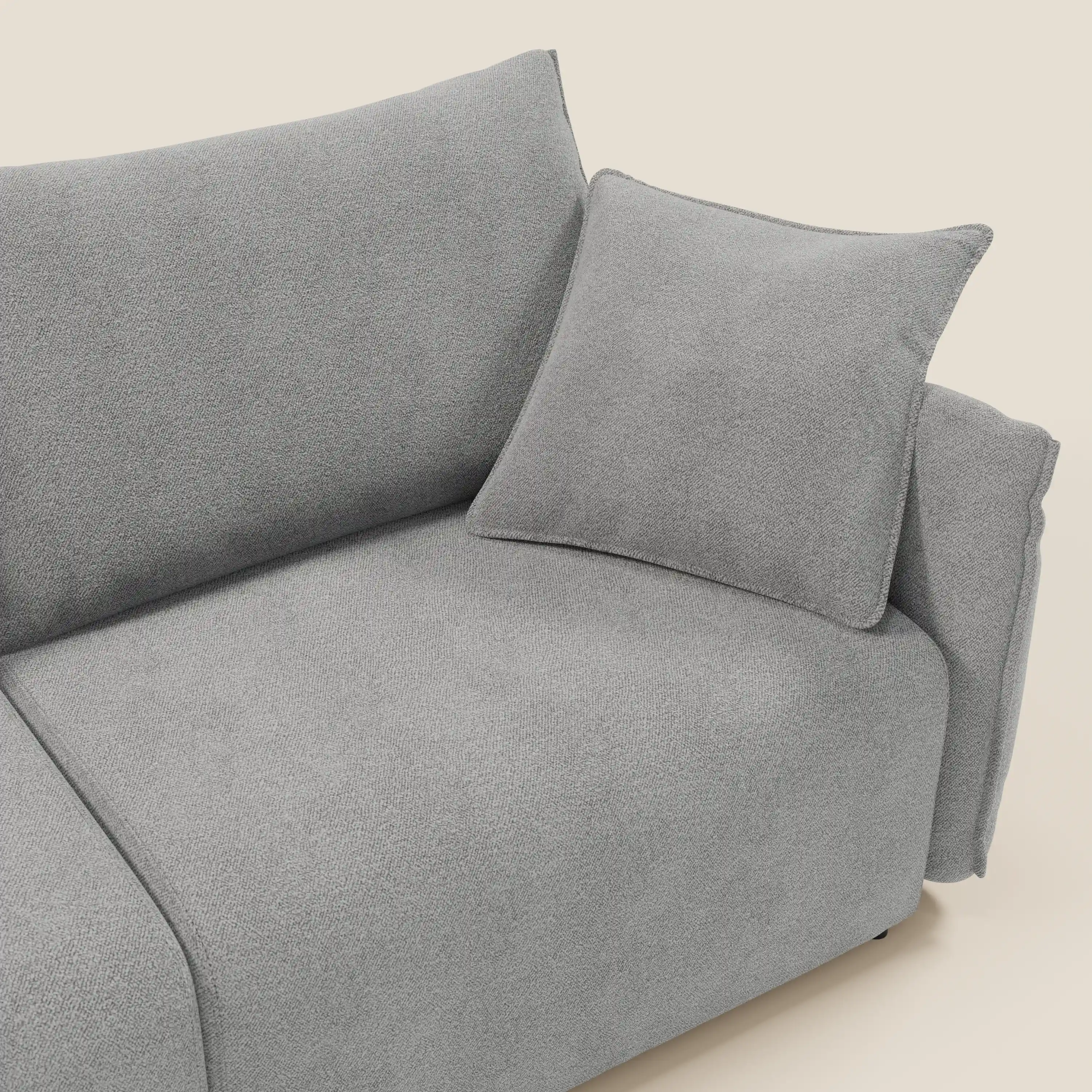 Flexar Canapé  avec assises coulissantes et dossier en duvet en bouclette douce et imperméable T07 Gris - Image 9