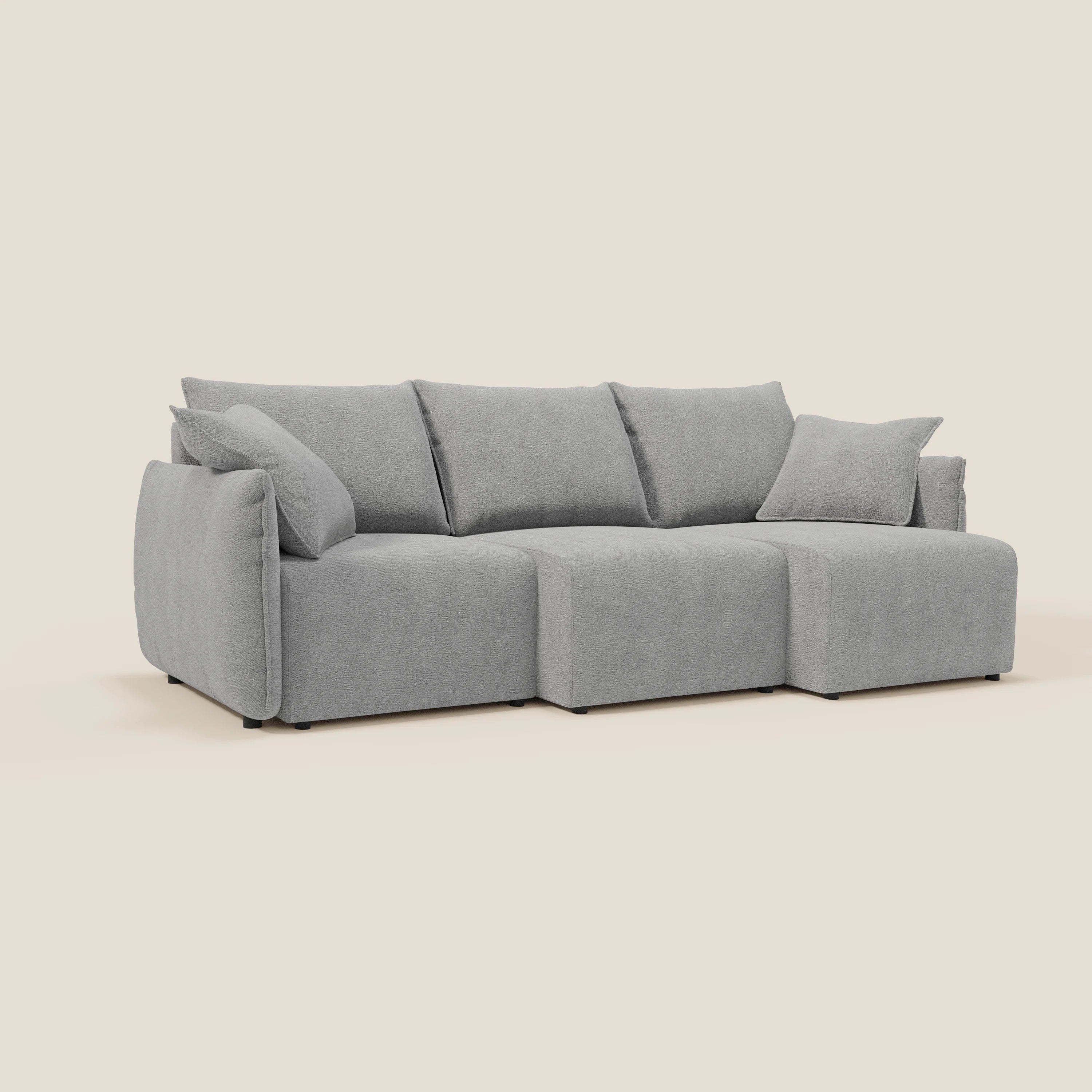 Flexar Canapé  avec 3 assises coulissantes et dossier en duvet en bouclette douce et imperméable T07 Gris - Image 2