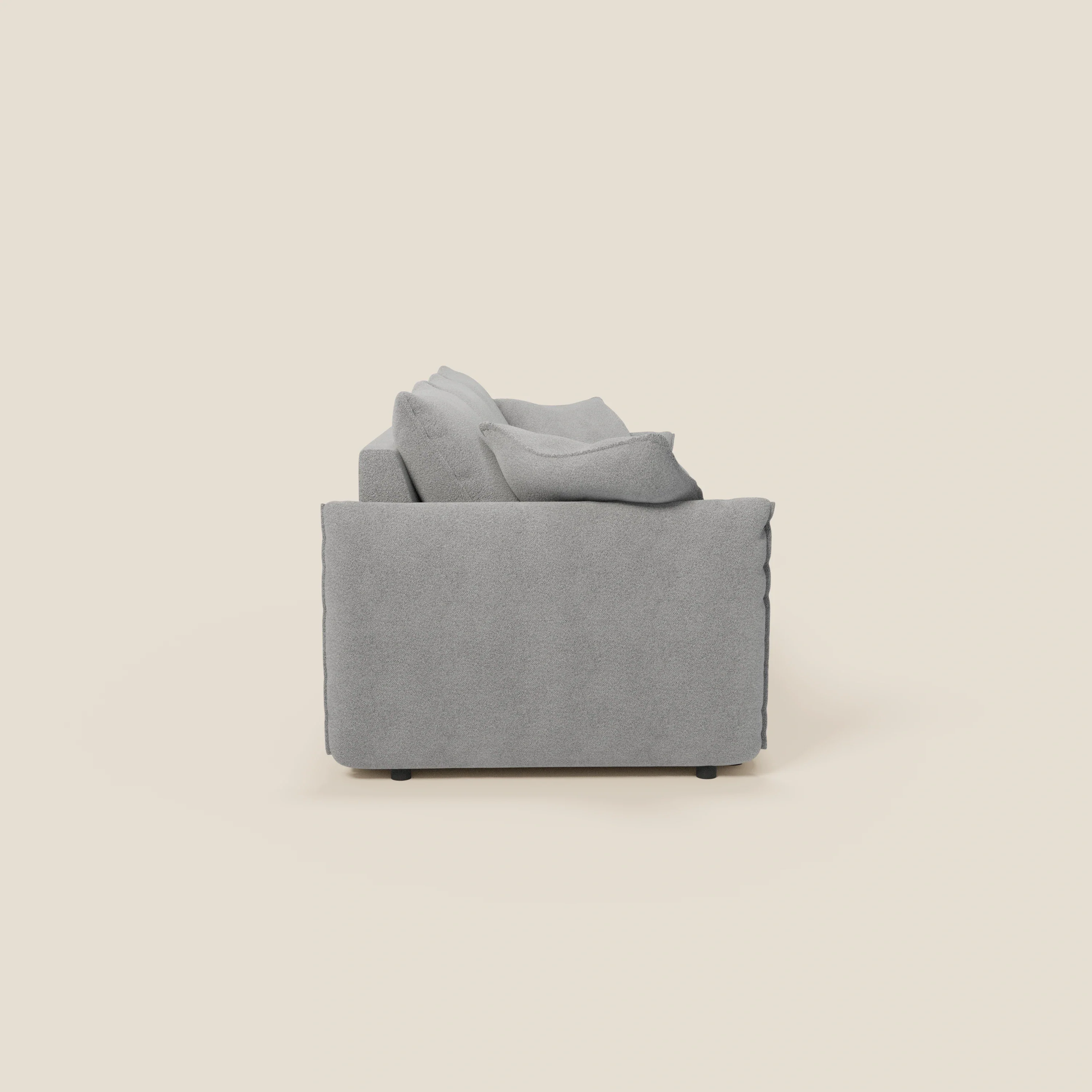 Flexar Canapé  avec 3 assises coulissantes et dossier en duvet en bouclette douce et imperméable T07 Gris - Image 7