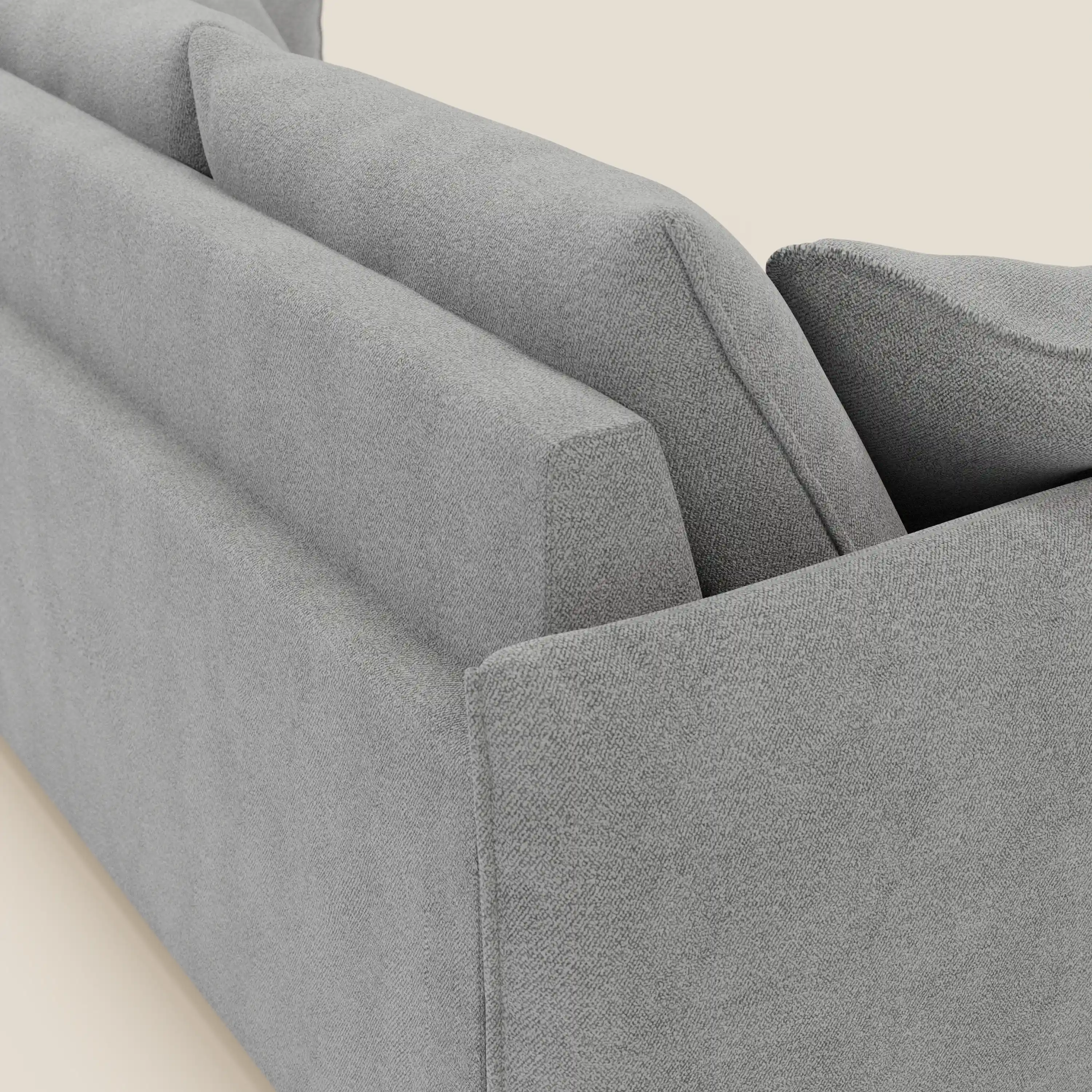 Flexar Canapé  avec 3 assises coulissantes et dossier en duvet en bouclette douce et imperméable T07 Gris - Image 9