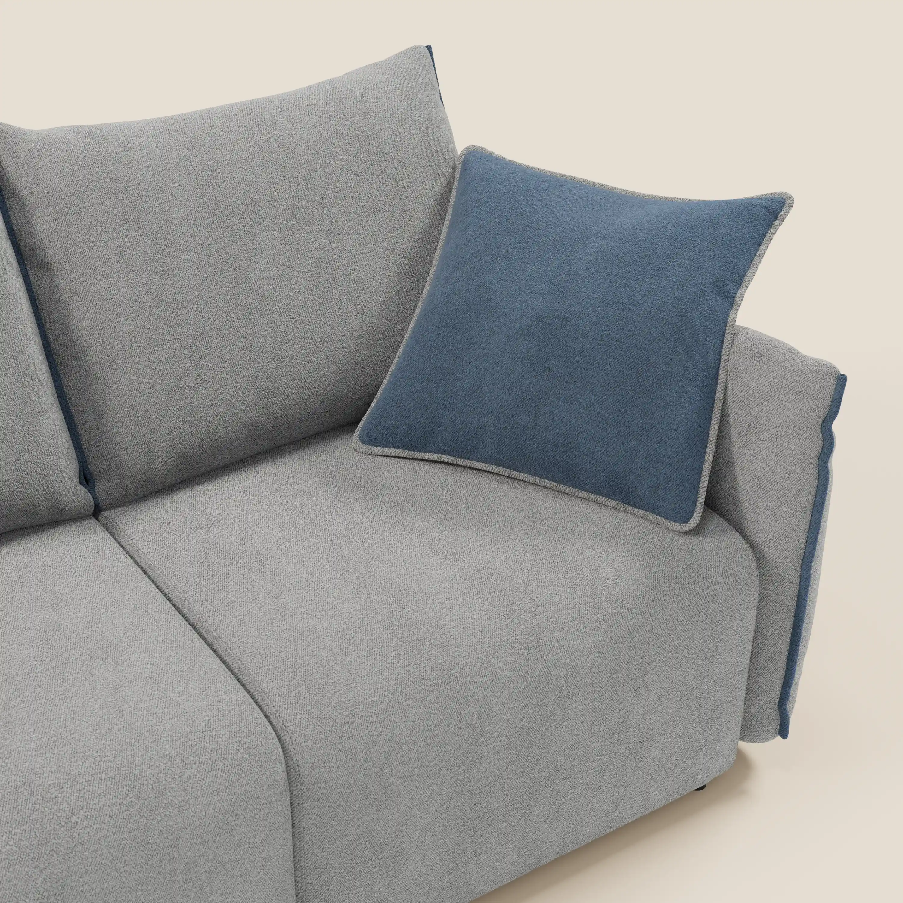 Flexar Canapé  avec 3 assises coulissantes et dossier en duvet en bouclette douce et imperméable T07 Gris - bleu - Image 10
