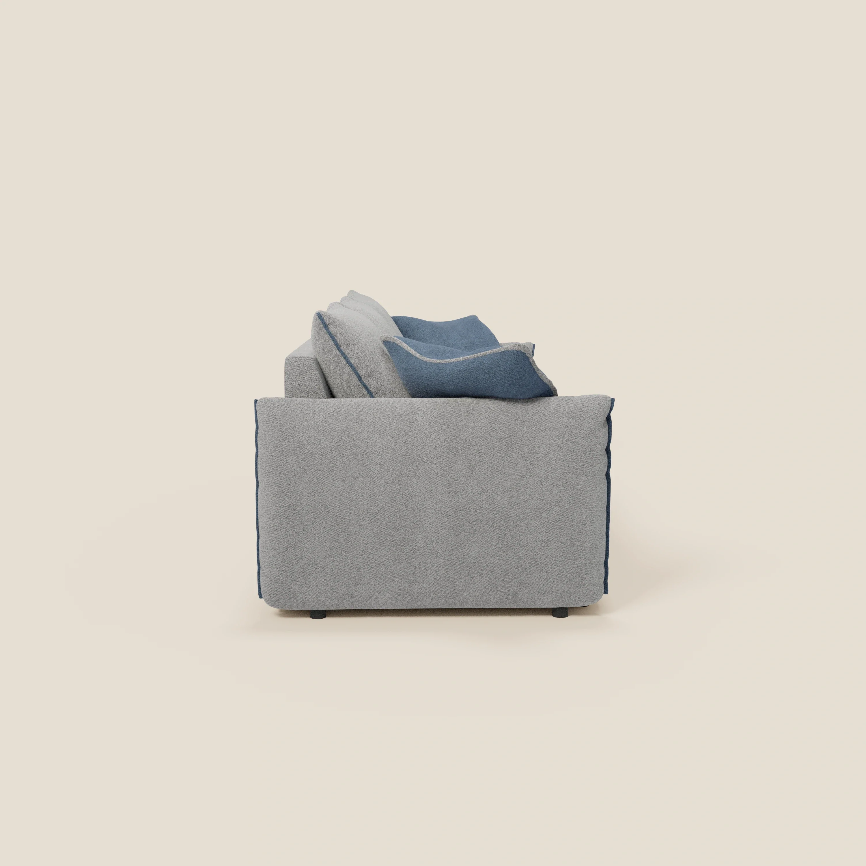 Flexar Canapé  avec 3 assises coulissantes et dossier en duvet en bouclette douce et imperméable T07 Gris - bleu - Image 8