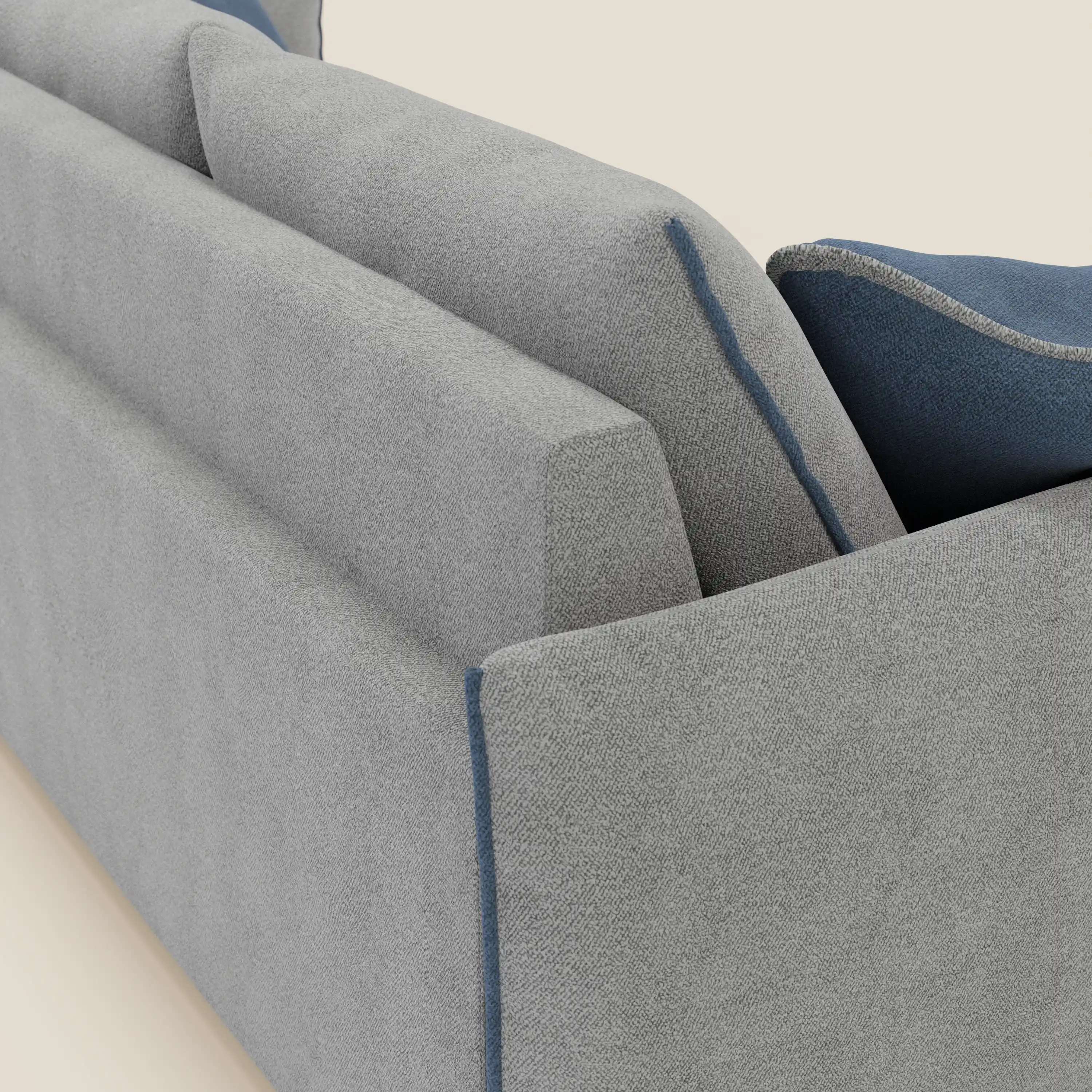 Flexar Canapé  avec 3 assises coulissantes et dossier en duvet en bouclette douce et imperméable T07 Gris - bleu - Image 9