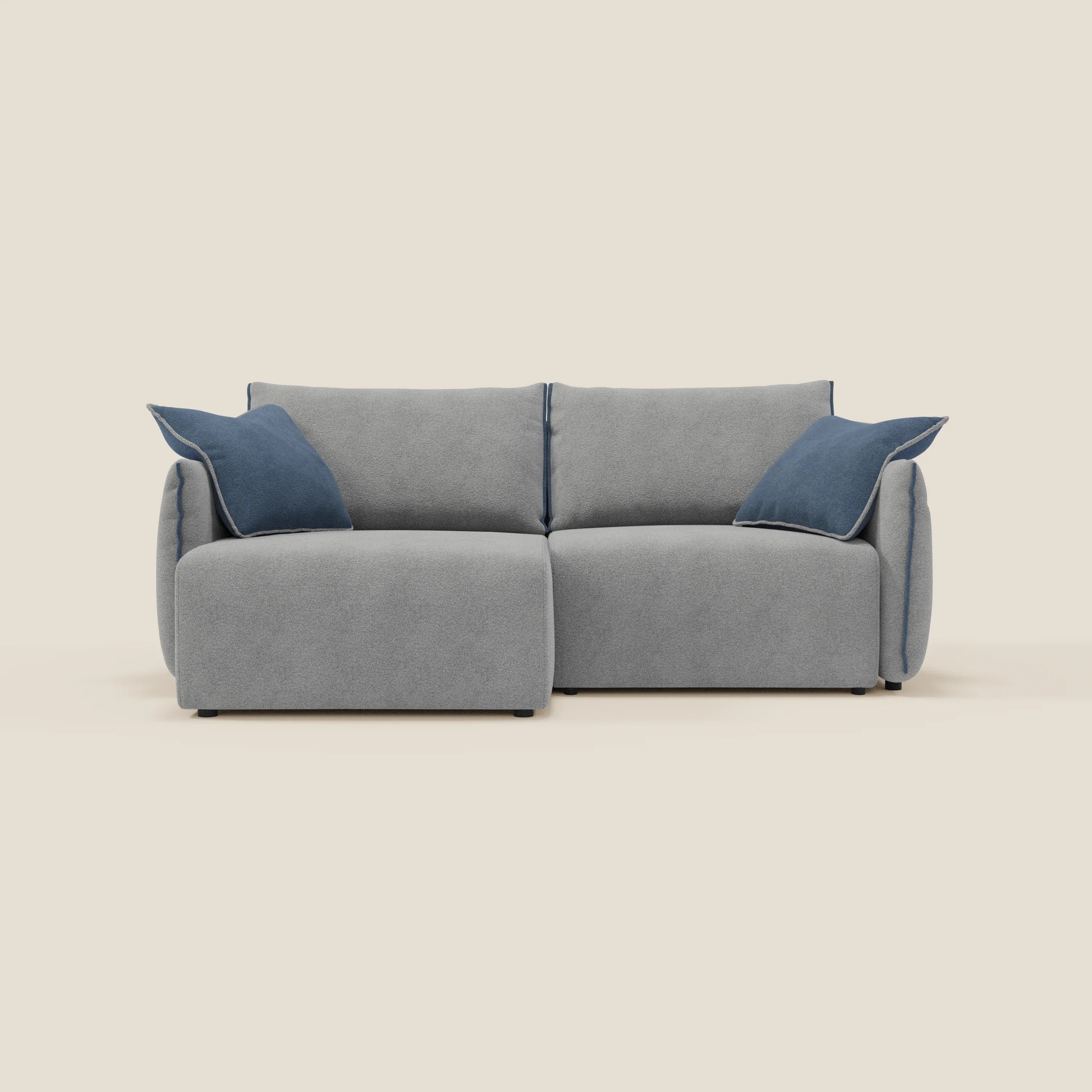 Flexar Canapé  avec assises coulissantes et dossier en duvet en bouclette douce et imperméable T07 Gris - bleu - Image 10