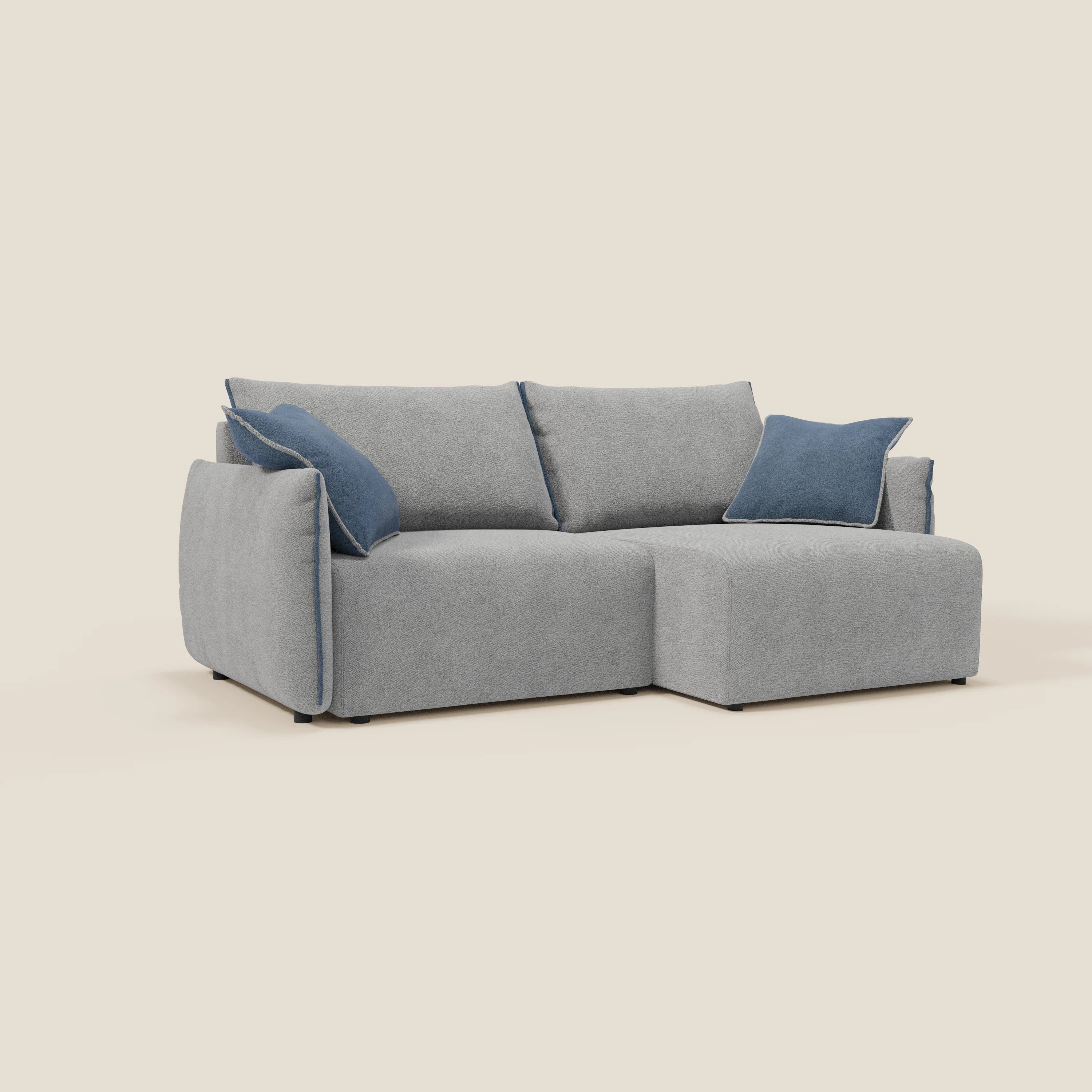 Flexar Canapé  avec assises coulissantes et dossier en duvet en bouclette douce et imperméable T07 Gris - bleu - Image 2