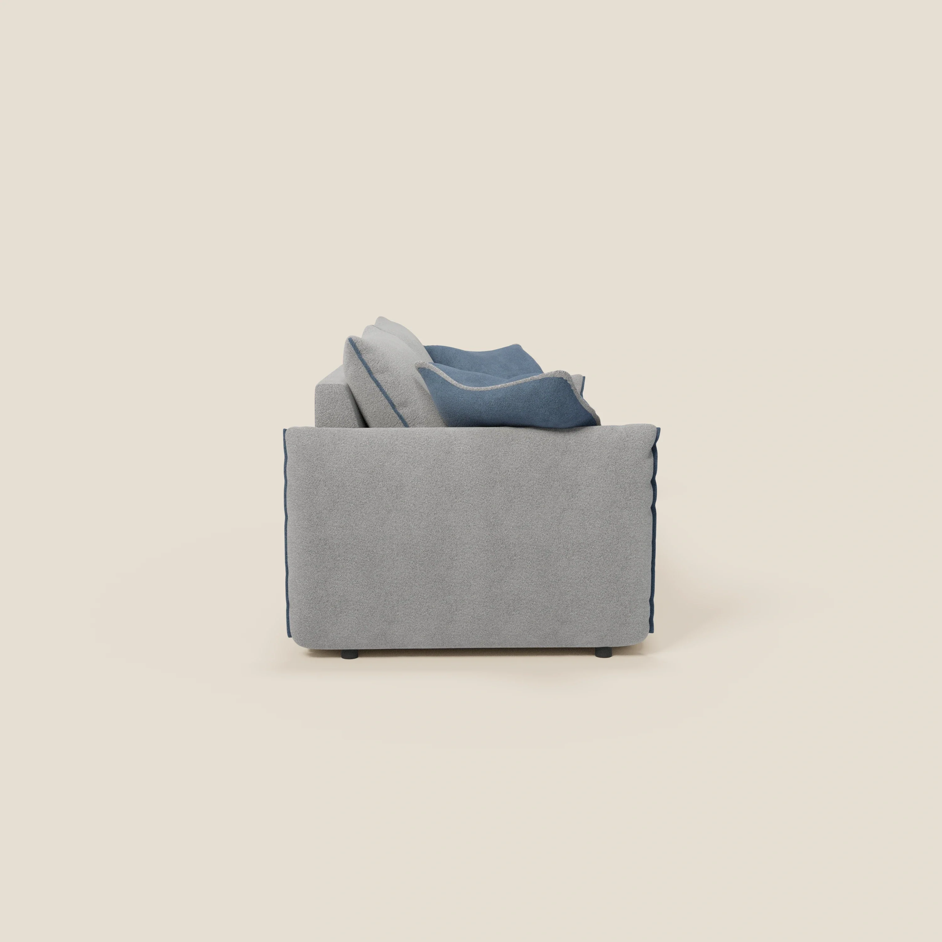 Flexar Canapé  avec assises coulissantes et dossier en duvet en bouclette douce et imperméable T07 Gris - bleu - Image 6
