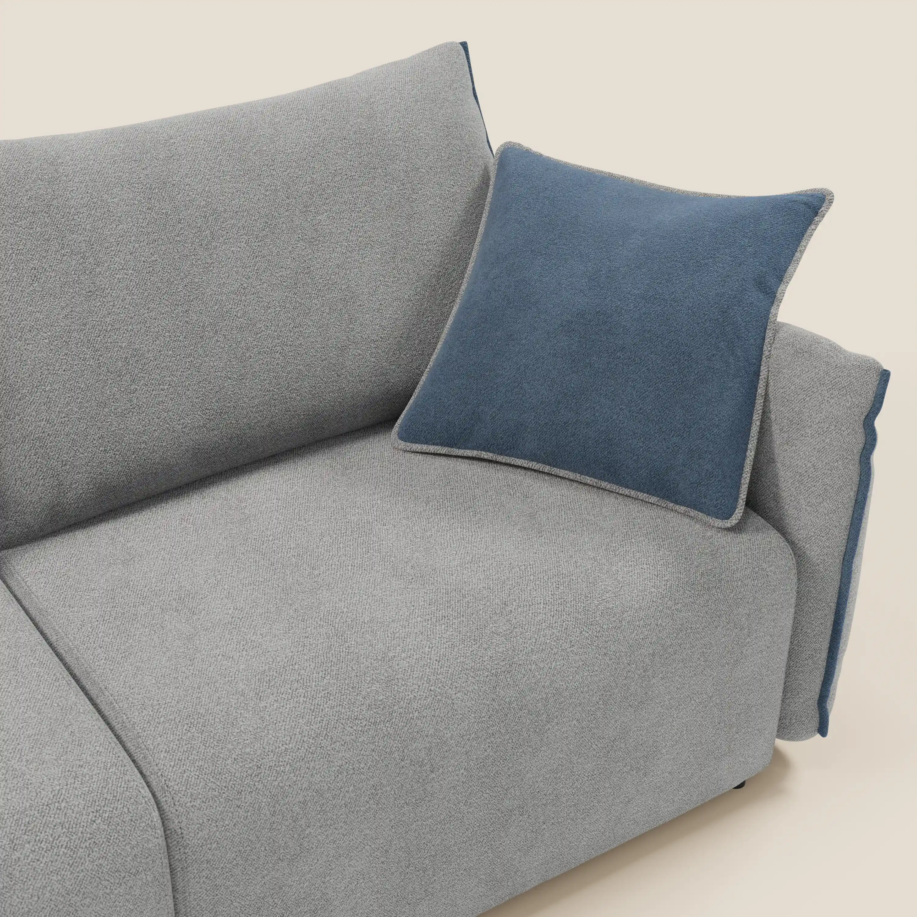 Flexar Canapé  avec assises coulissantes et dossier en duvet en bouclette douce et imperméable T07 Gris - bleu - Image 9
