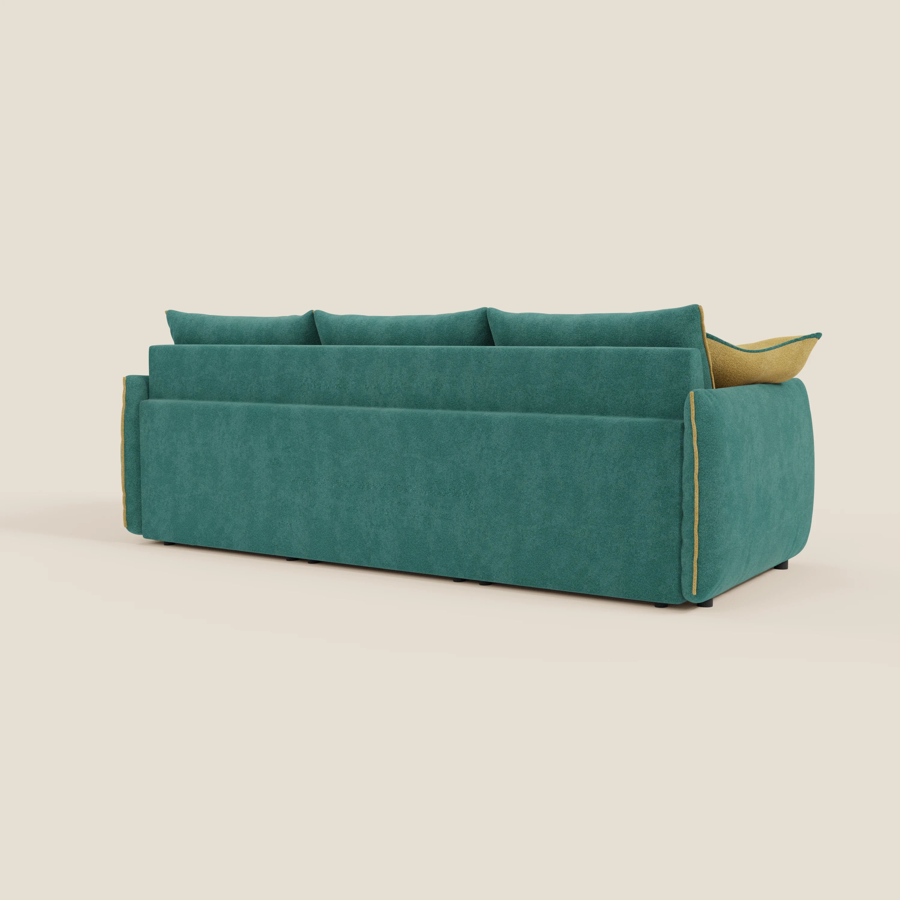 Flexar Canapé  avec 3 assises coulissantes et dossier en duvet en bouclette douce et imperméable T07 Vert - jaine - Image 8