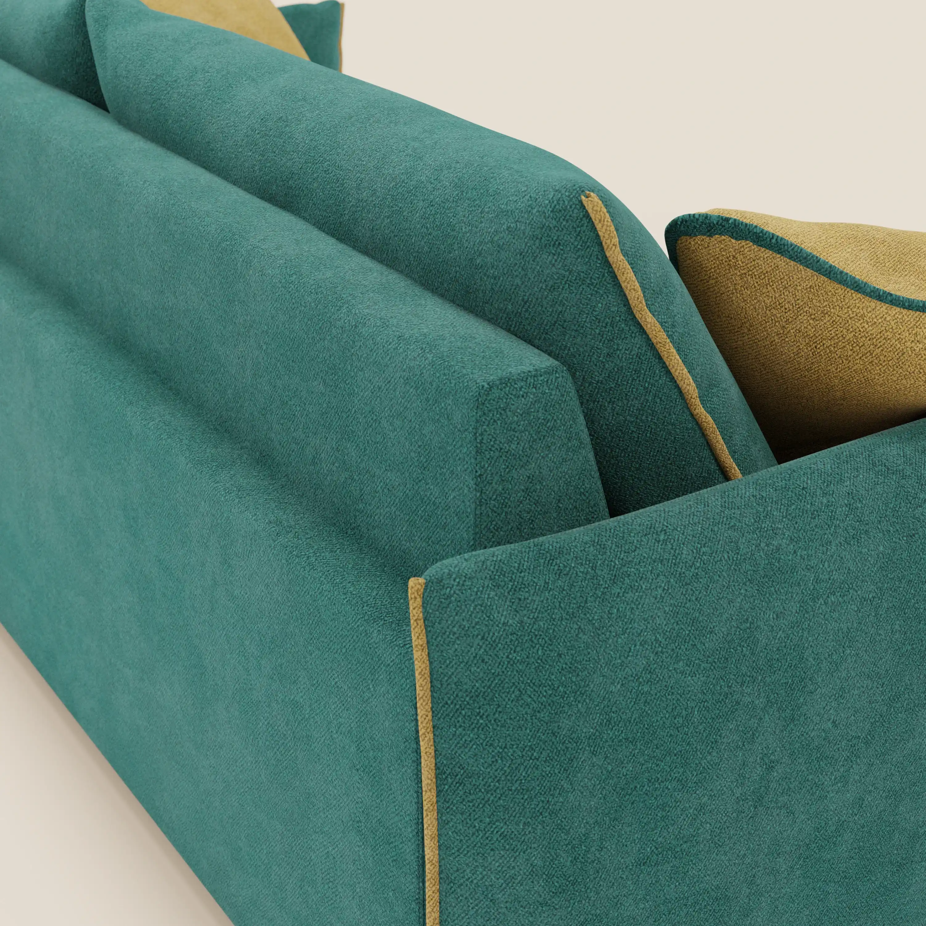Flexar Canapé  avec assises coulissantes et dossier en duvet en bouclette douce et imperméable T07 Vert - jaune - Image 10