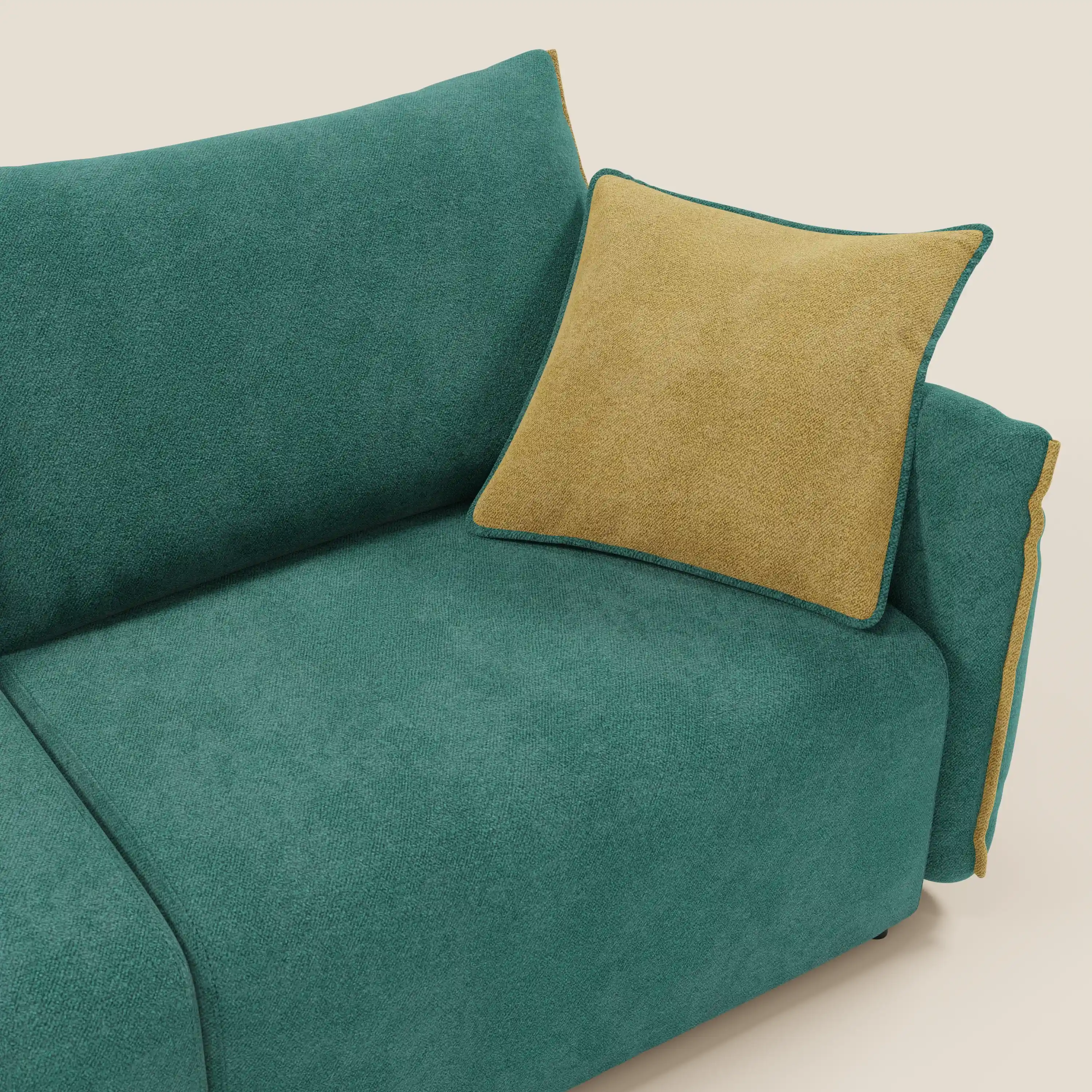 Flexar Canapé  avec assises coulissantes et dossier en duvet en bouclette douce et imperméable T07 Vert - jaune - Image 11
