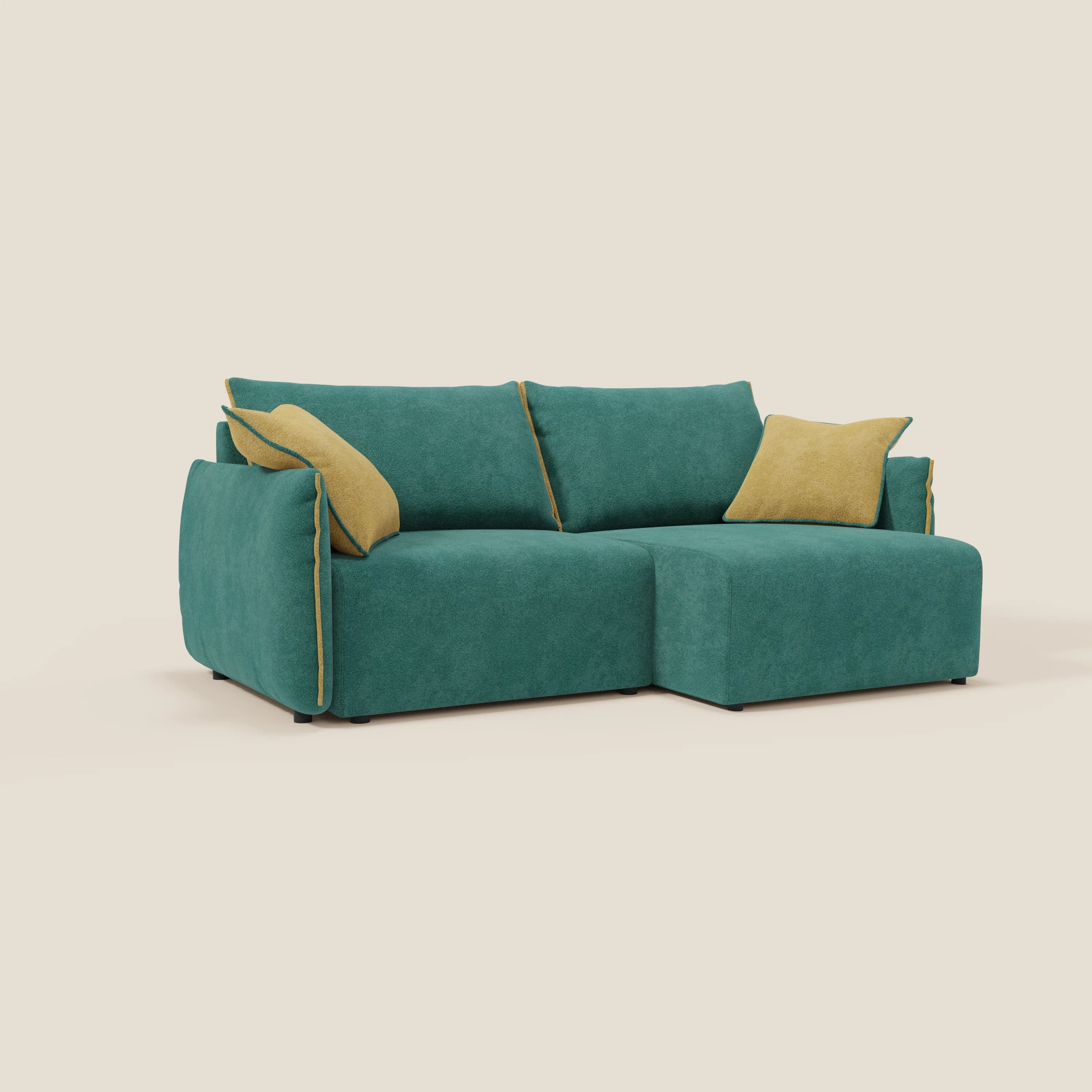 Flexar Canapé  avec assises coulissantes et dossier en duvet en bouclette douce et imperméable T07 Vert - jaune - Image 4