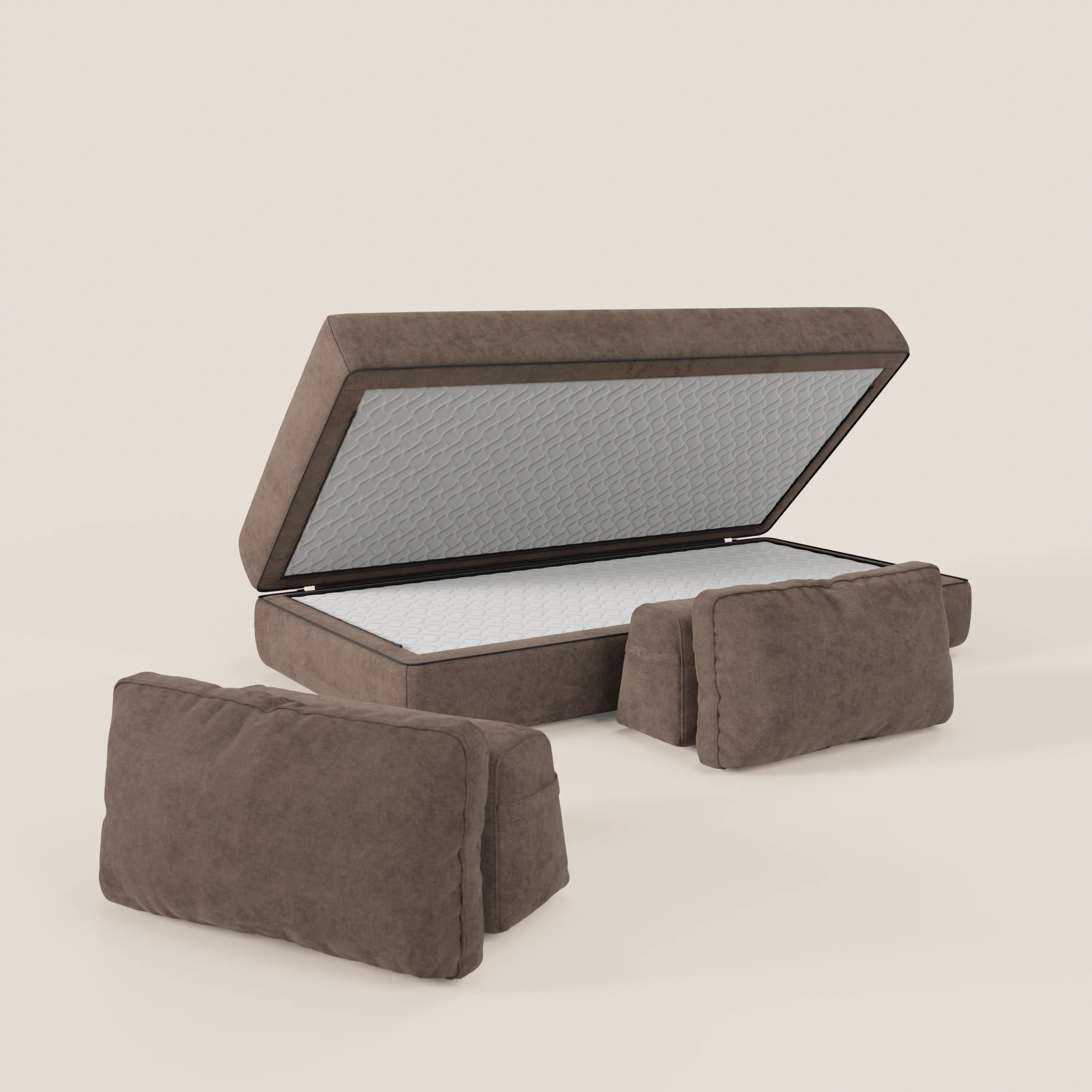Rift Canapé-lit double à 2 et 3 places avec dossiers amovibles - matelas de 22 cm d'épaisseur en mousse à mémoire de forme T31 - Image 105