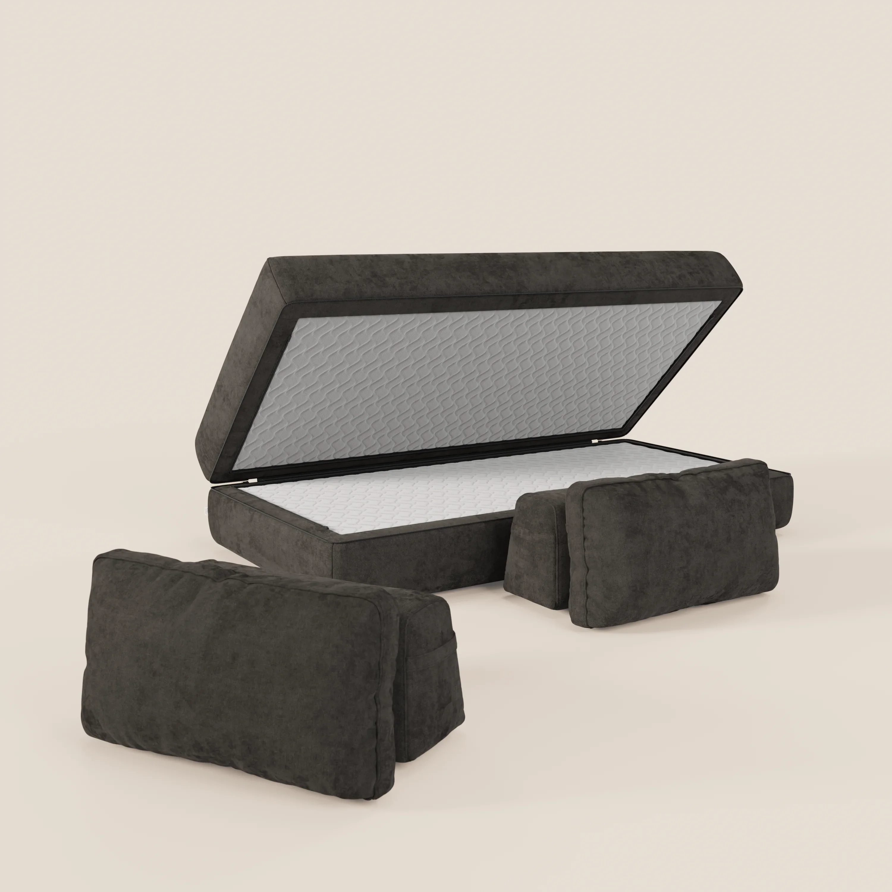 Rift Canapé-lit double à 2 et 3 places avec dossiers amovibles - matelas de 22 cm d'épaisseur en mousse à mémoire de forme T31 - Image 120