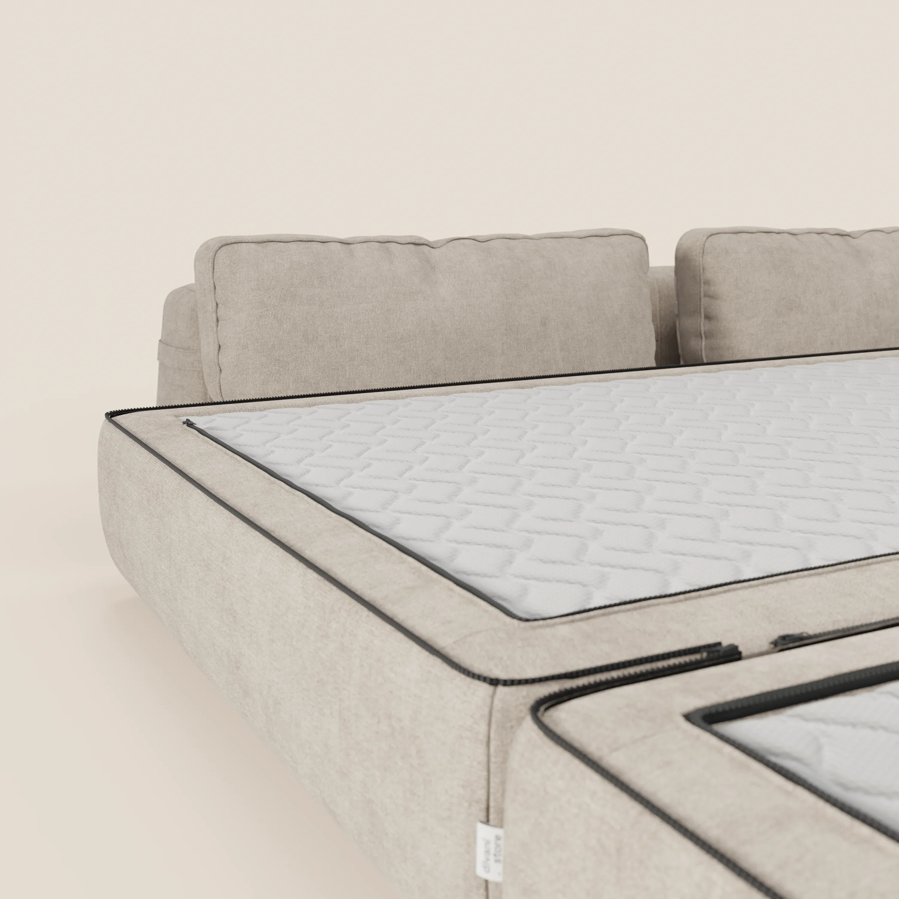 Rift Canapé-lit double à 2 et 3 places avec dossiers amovibles - matelas de 22 cm d'épaisseur en mousse à mémoire de forme T31 - Image 133
