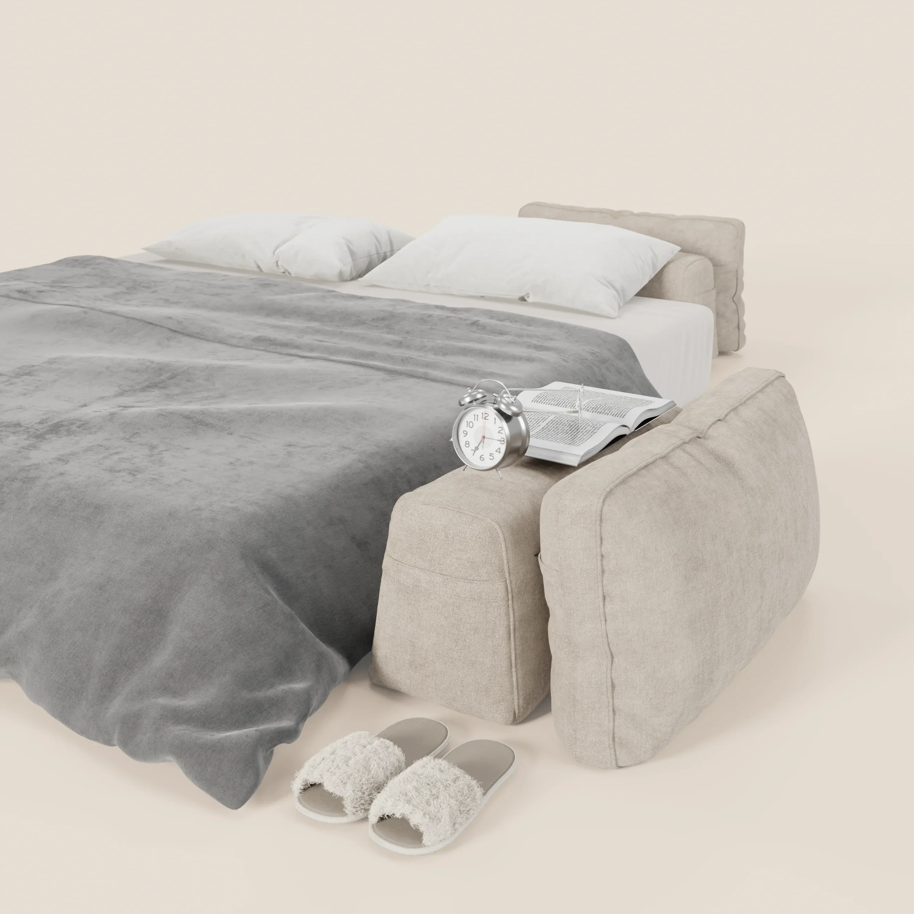 Rift Canapé-lit double à 2 et 3 places avec dossiers amovibles - matelas de 22 cm d'épaisseur en mousse à mémoire de forme T31 - Image 134