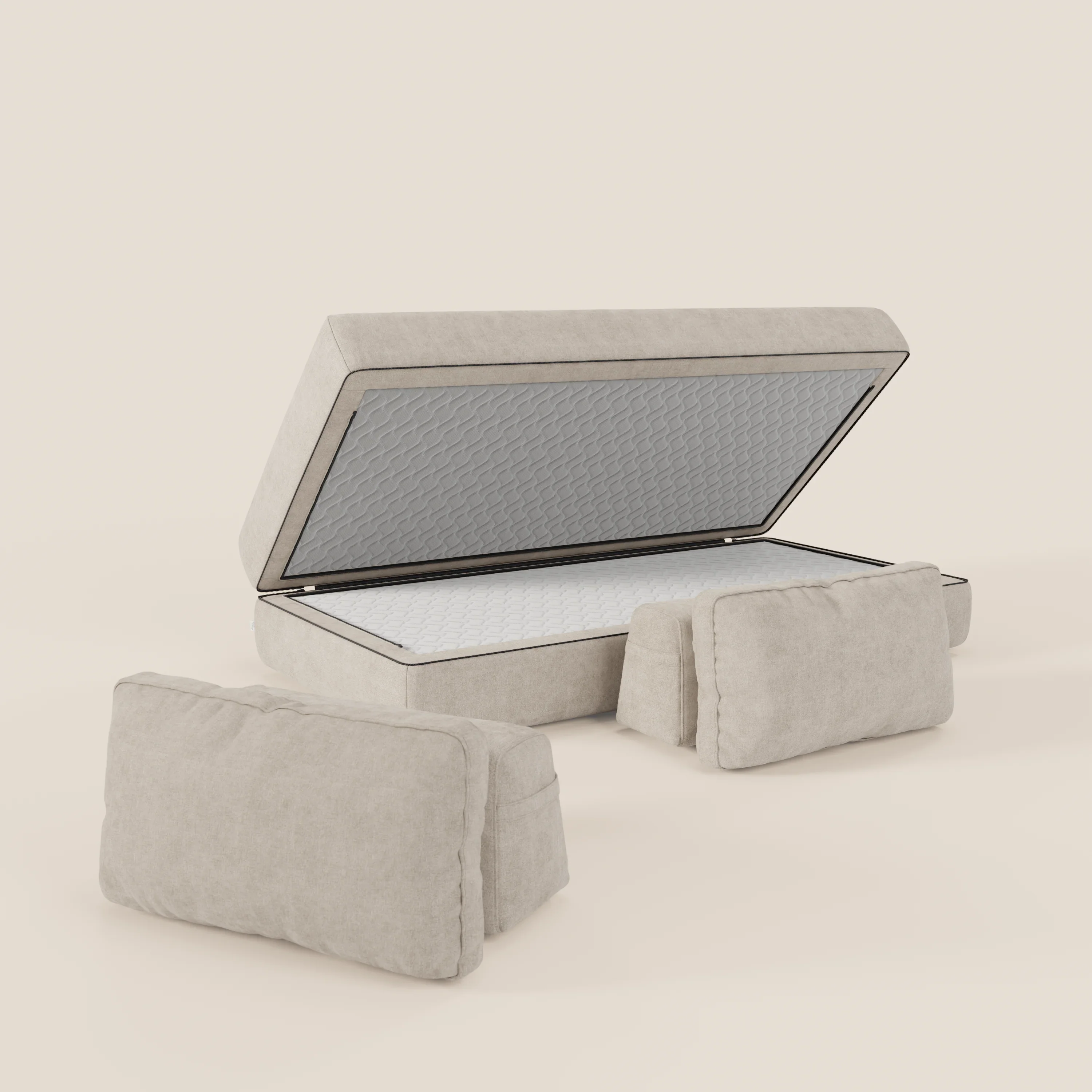 Rift Canapé-lit double à 2 et 3 places avec dossiers amovibles - matelas de 22 cm d'épaisseur en mousse à mémoire de forme T31 - Image 135