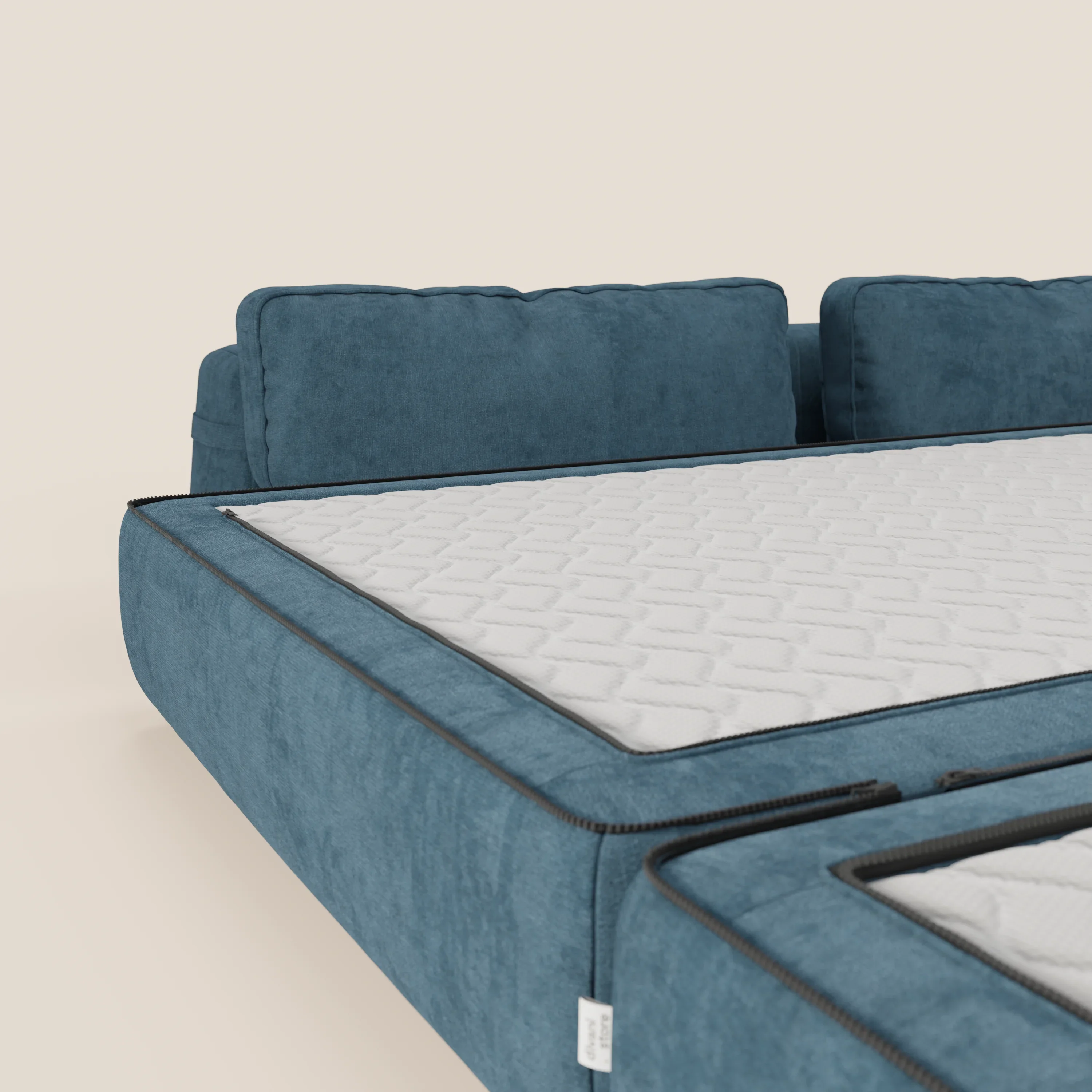 Rift Canapé-lit double à 2 et 3 places avec dossiers amovibles - matelas de 22 cm d'épaisseur en mousse à mémoire de forme T31 - Image 148