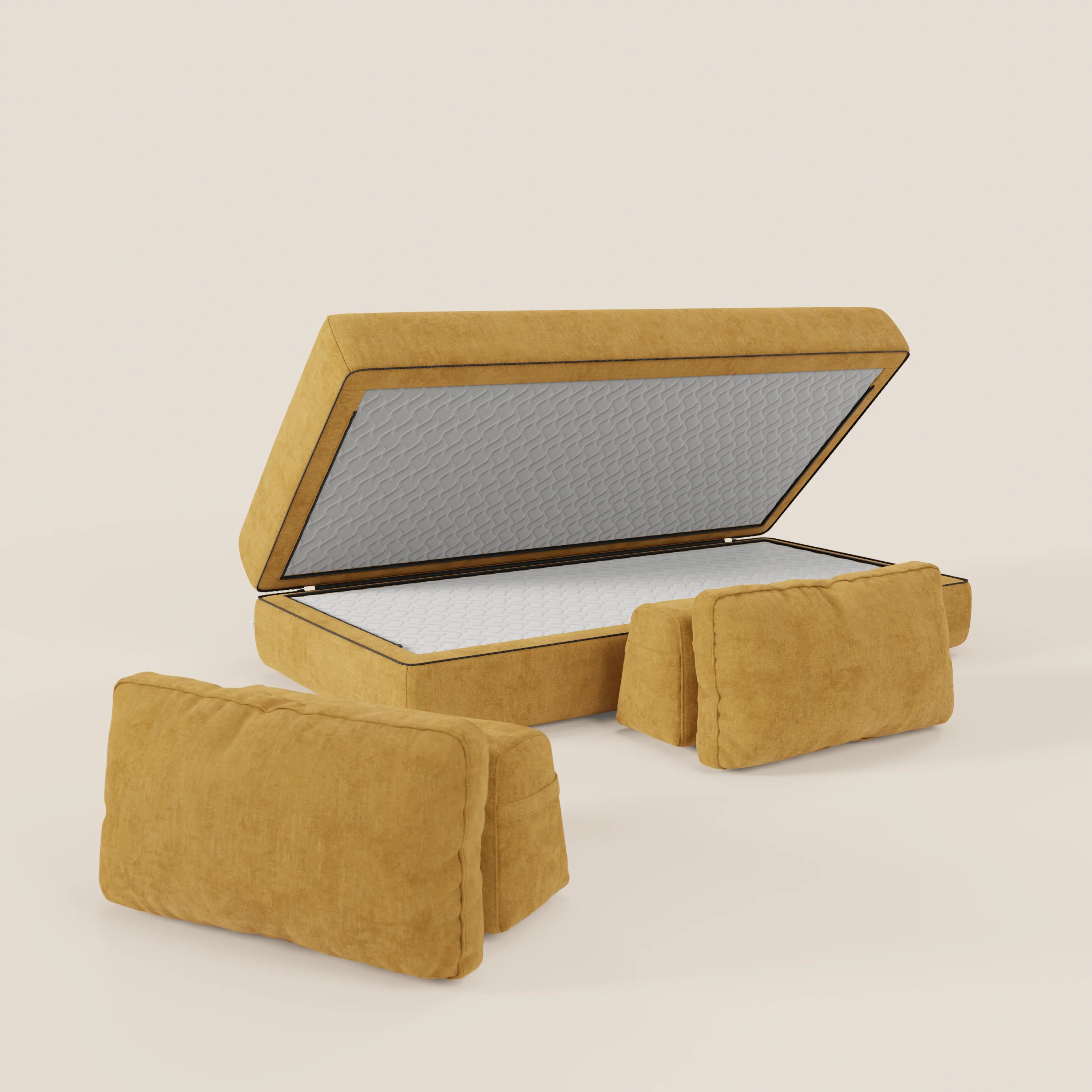 Rift Canapé-lit double à 2 et 3 places avec dossiers amovibles - matelas de 22 cm d'épaisseur en mousse à mémoire de forme T31 - Image 15