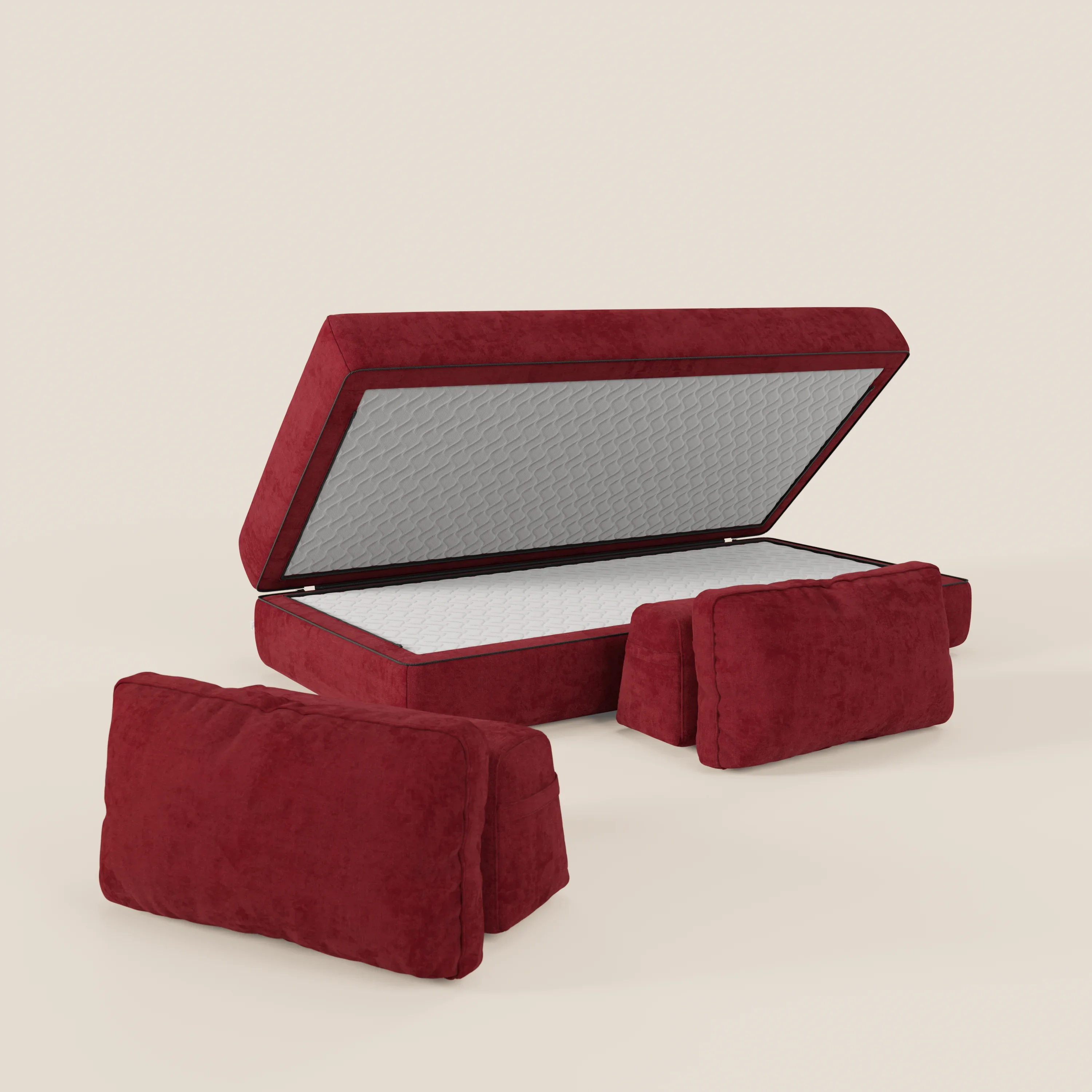 Rift Canapé-lit double à 2 et 3 places avec dossiers amovibles - matelas de 22 cm d'épaisseur en mousse à mémoire de forme T31 - Image 165
