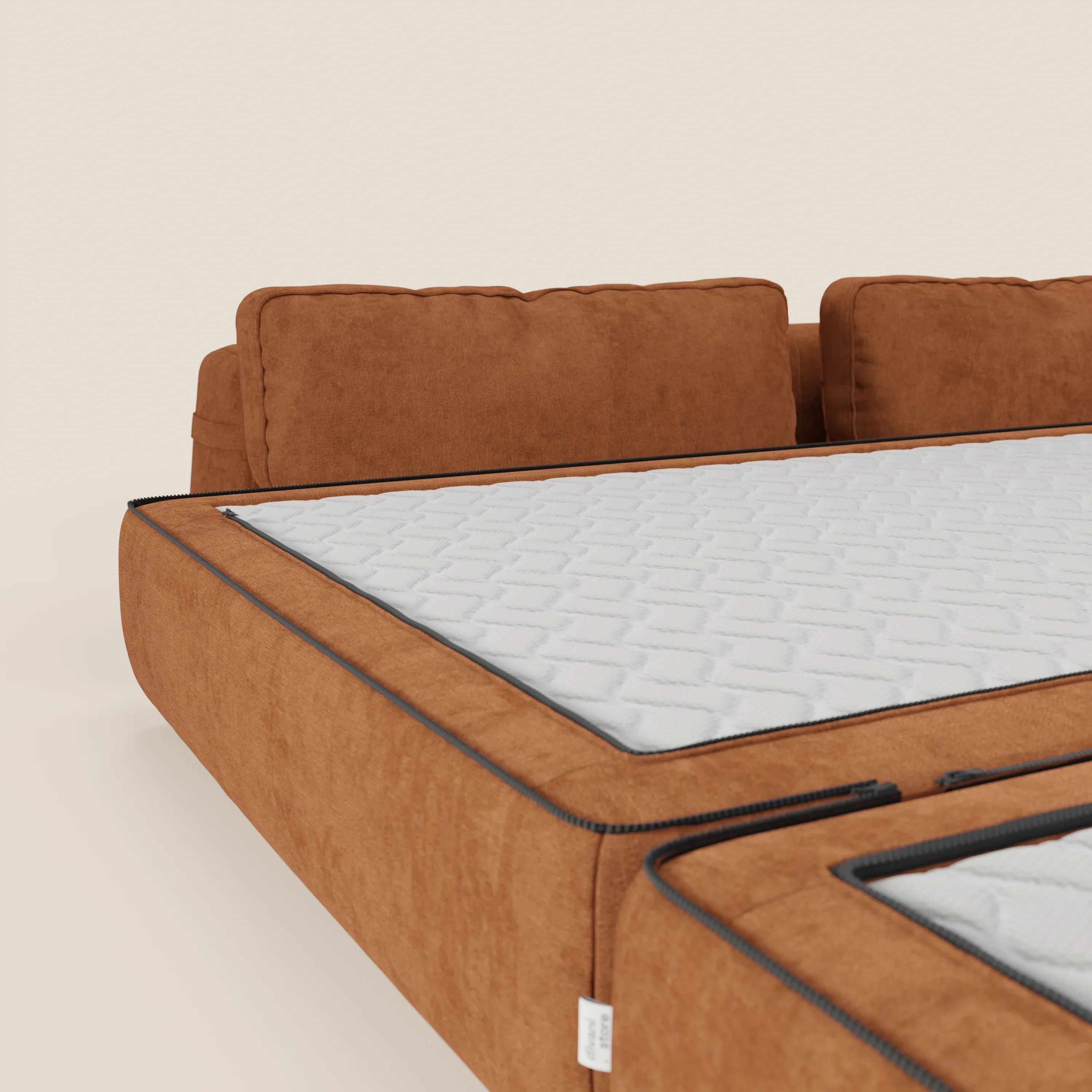 Rift Canapé-lit double à 2 et 3 places avec dossiers amovibles - matelas de 22 cm d'épaisseur en mousse à mémoire de forme T31 - Image 178