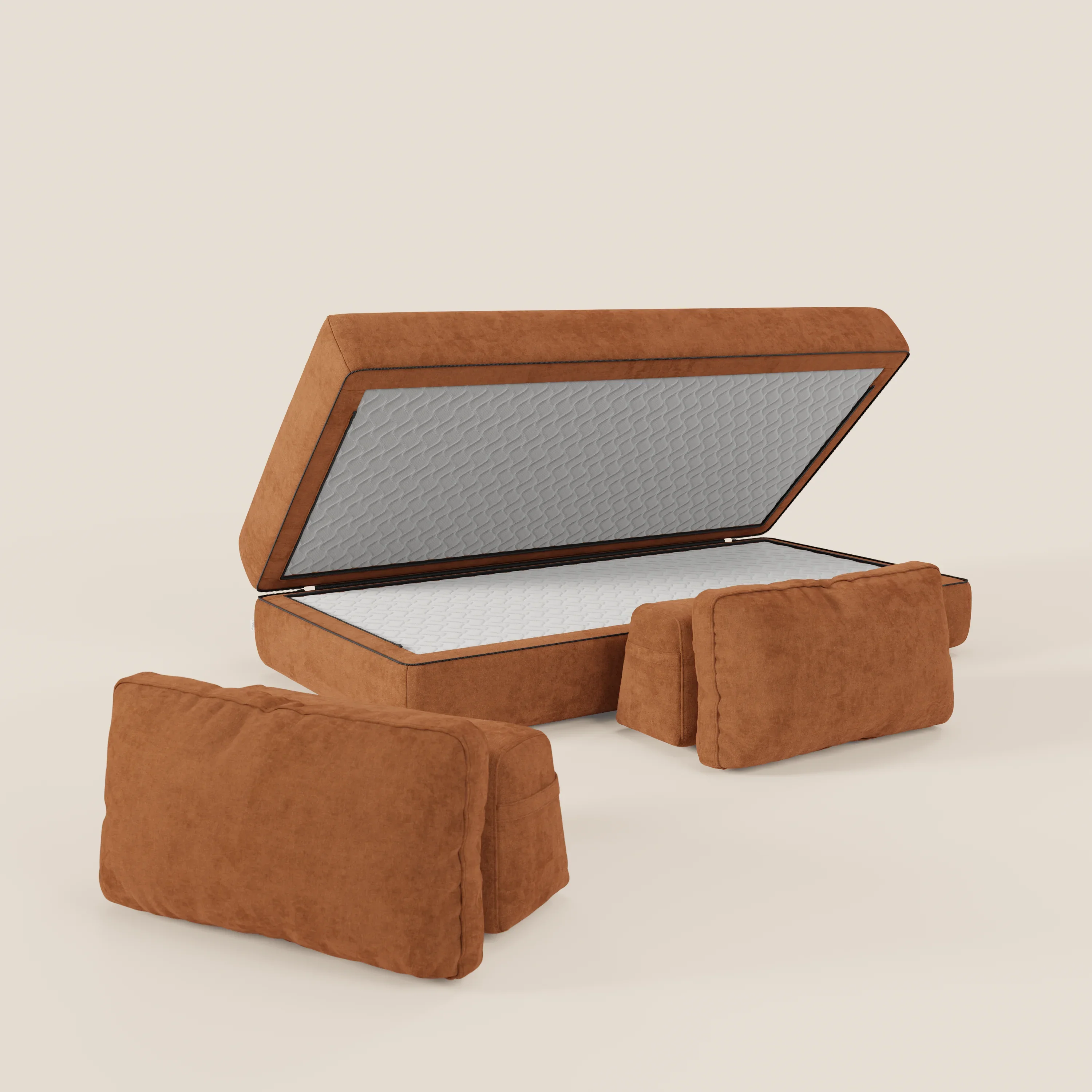 Rift Canapé-lit double à 2 et 3 places avec dossiers amovibles - matelas de 22 cm d'épaisseur en mousse à mémoire de forme T31 - Image 180