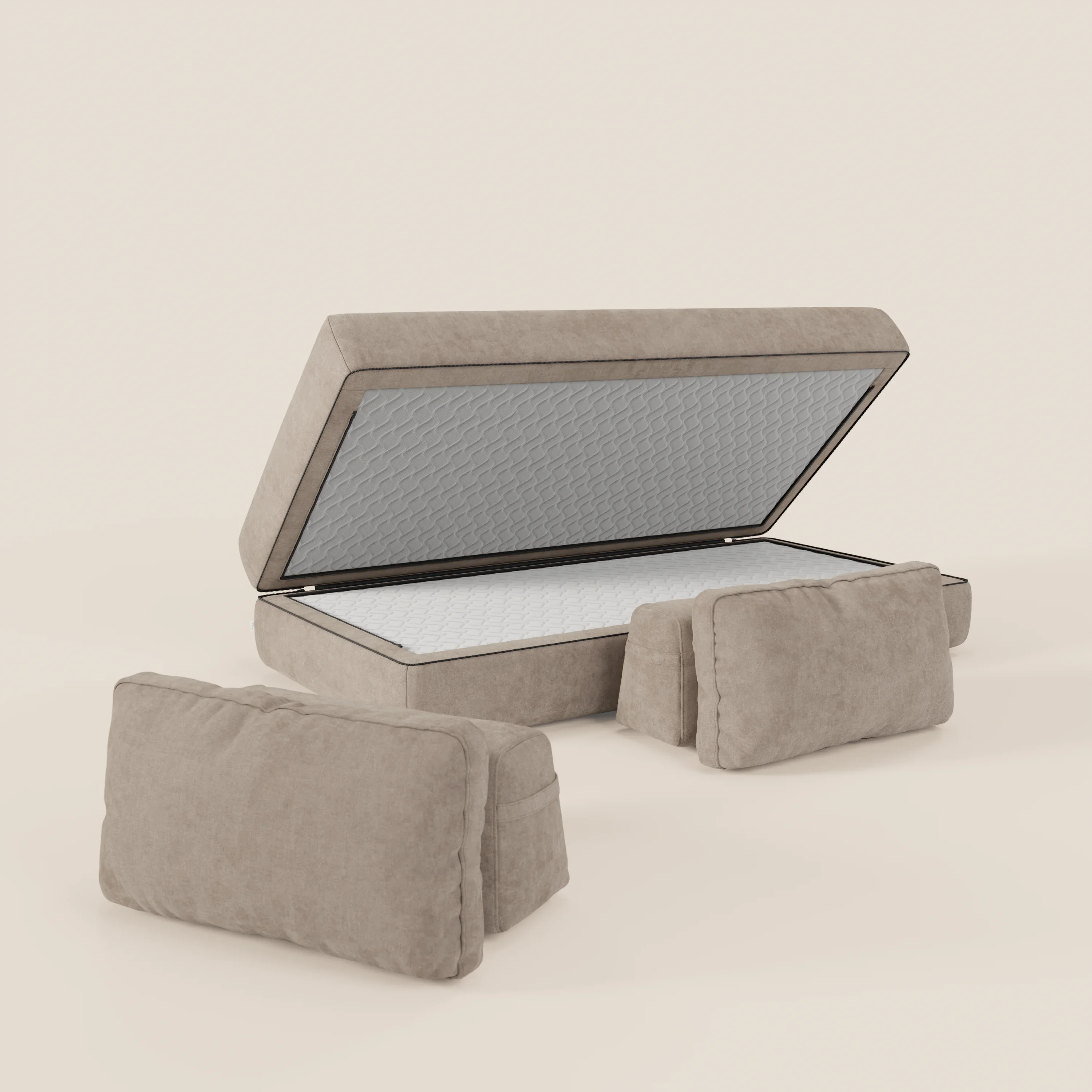 Rift Canapé-lit double à 2 et 3 places avec dossiers amovibles - matelas de 22 cm d'épaisseur en mousse à mémoire de forme T31 - Image 195
