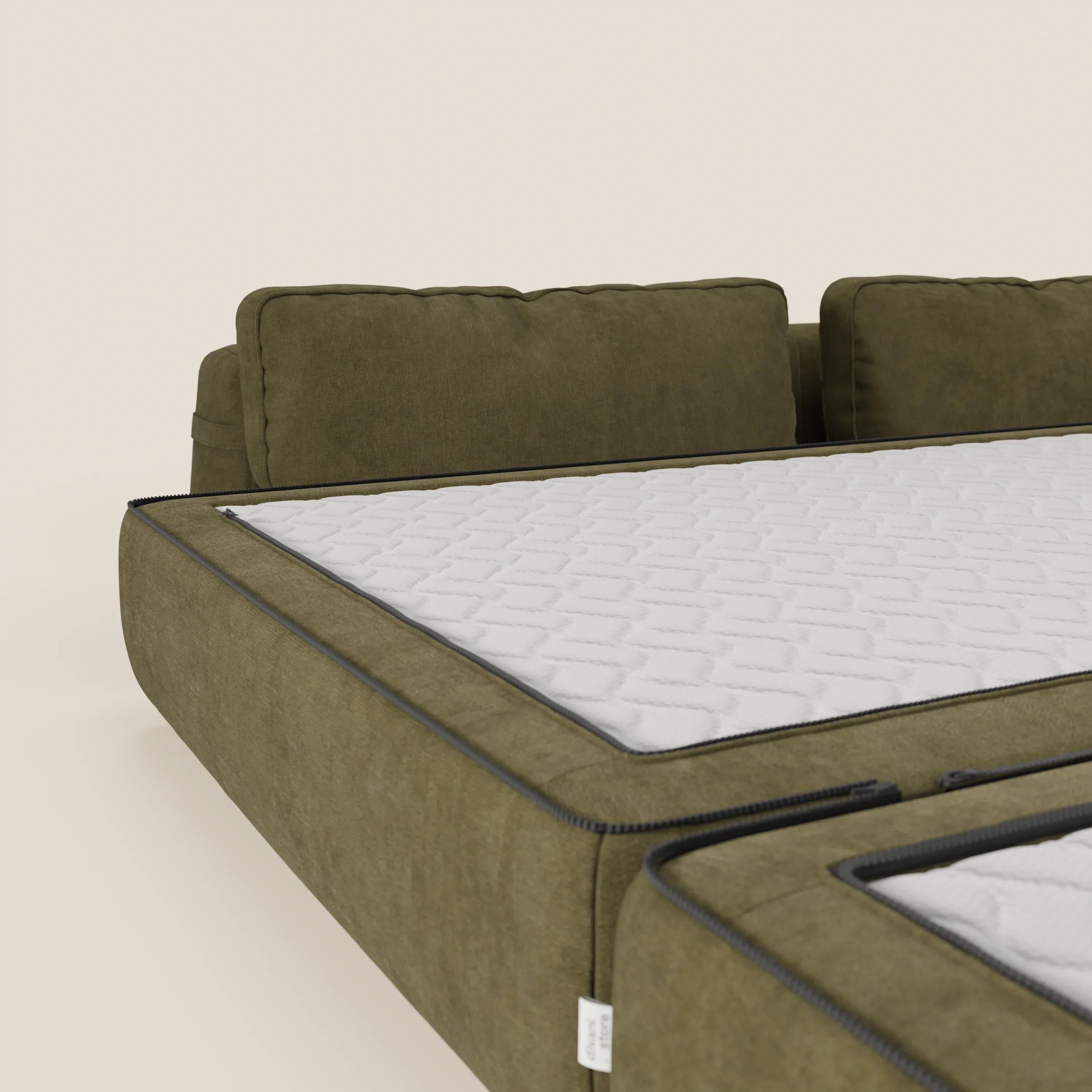 Rift Canapé-lit double à 2 et 3 places avec dossiers amovibles - matelas de 22 cm d'épaisseur en mousse à mémoire de forme T31 - Image 208