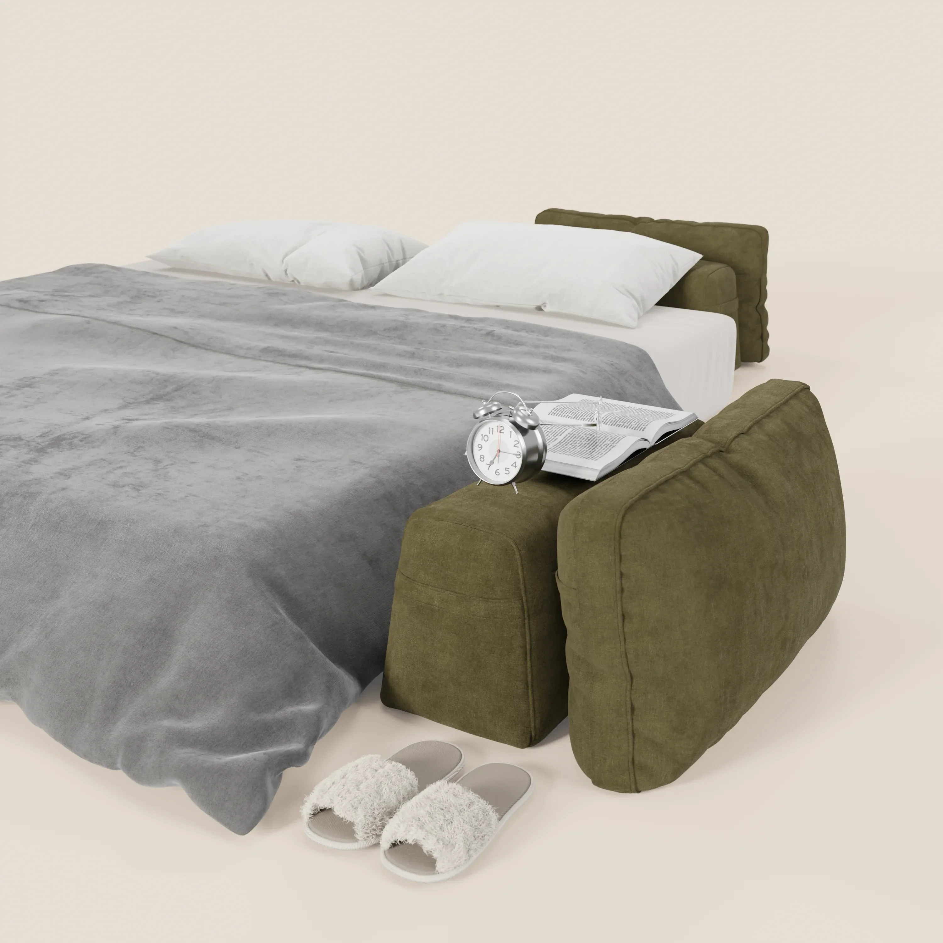Rift Canapé-lit double à 2 et 3 places avec dossiers amovibles - matelas de 22 cm d'épaisseur en mousse à mémoire de forme T31 - Image 209