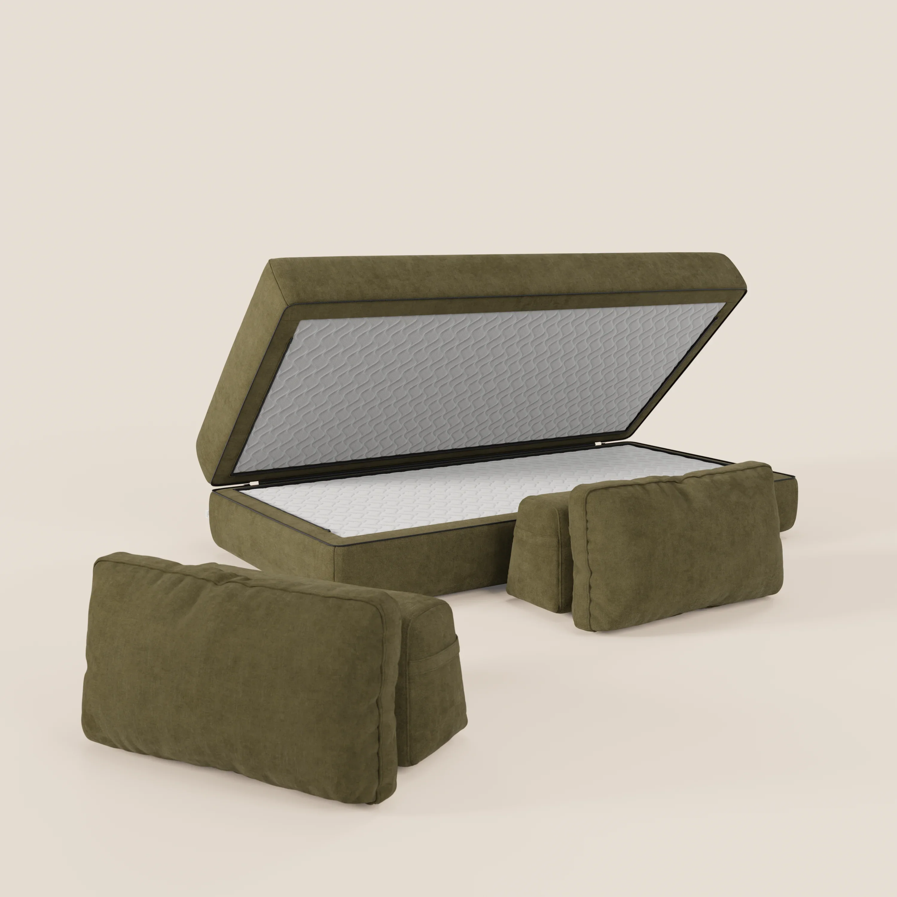 Rift Canapé-lit double à 2 et 3 places avec dossiers amovibles - matelas de 22 cm d'épaisseur en mousse à mémoire de forme T31 - Image 210