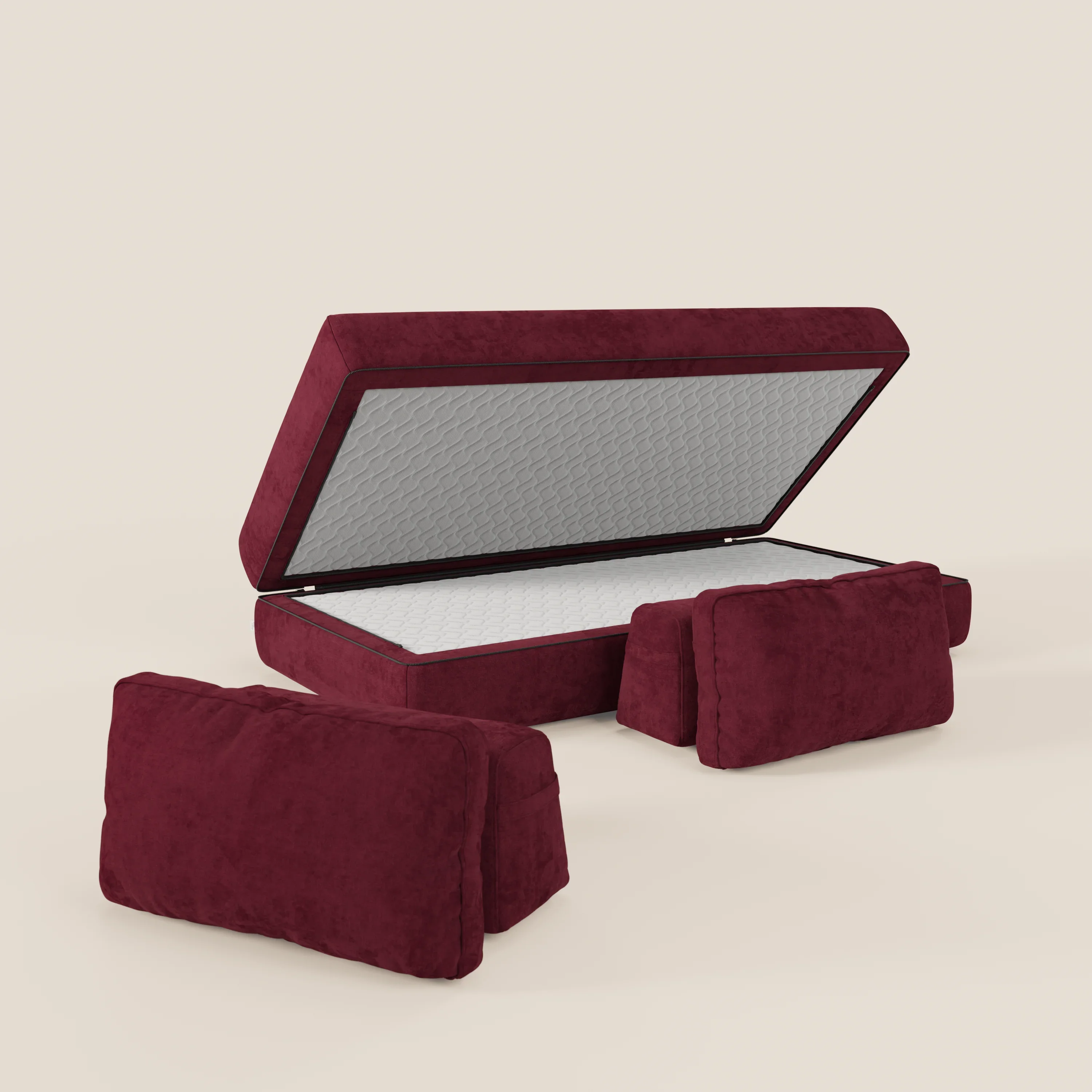 Rift Canapé-lit double à 2 et 3 places avec dossiers amovibles - matelas de 22 cm d'épaisseur en mousse à mémoire de forme T31 - Image 225