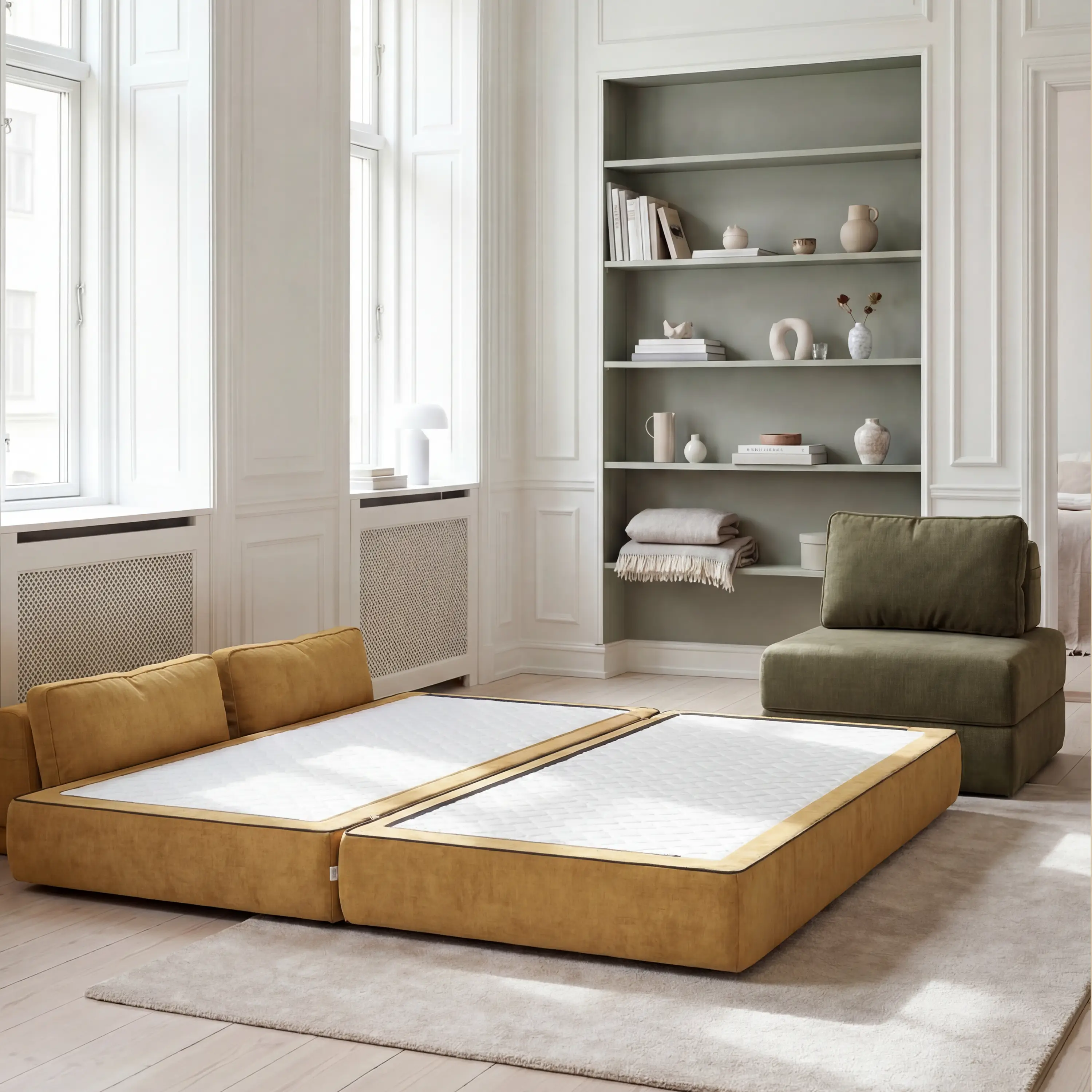 Rift Canapé-lit double à 2 et 3 places avec dossiers amovibles - matelas de 22 cm d'épaisseur en mousse à mémoire de forme T31 - Image 3