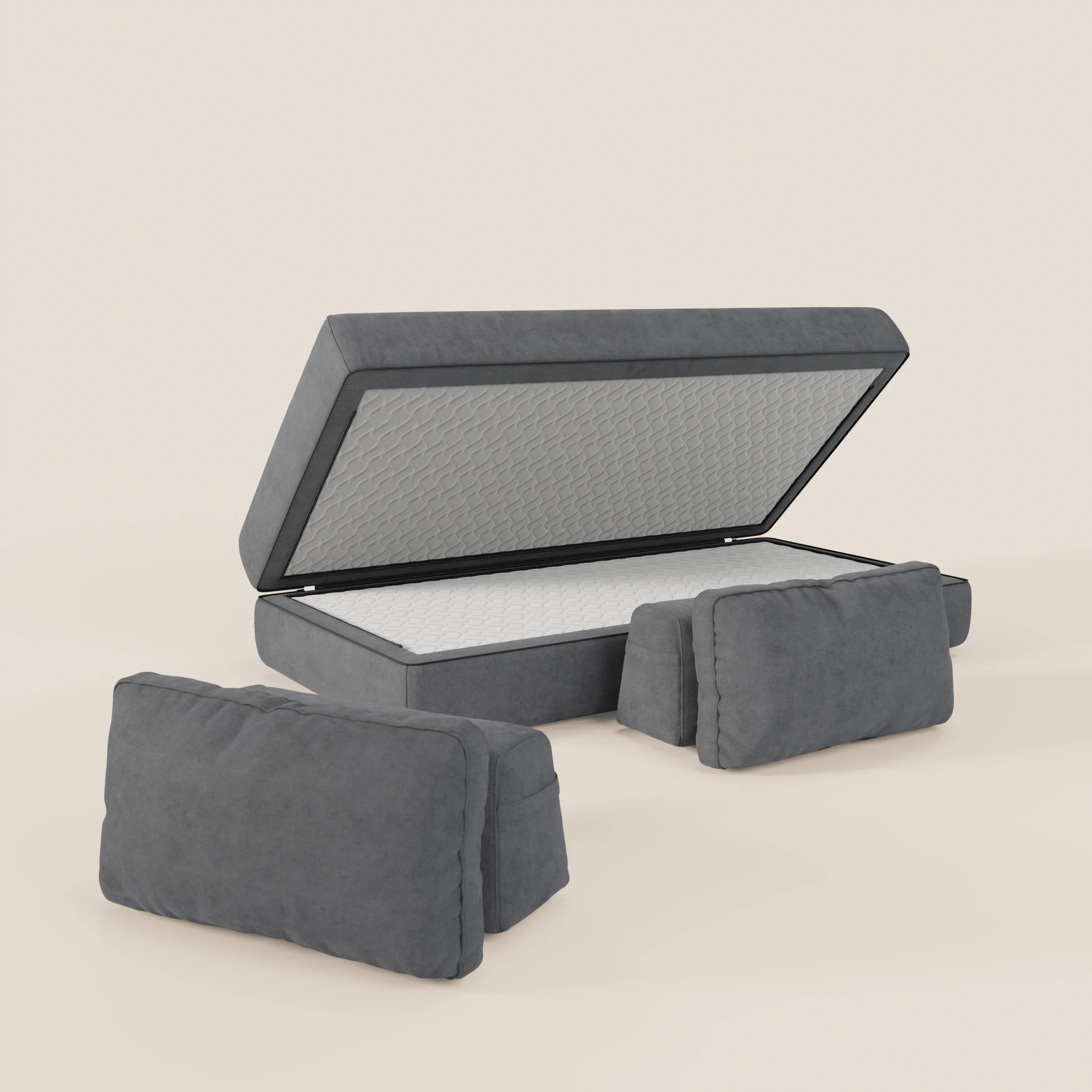 Rift Canapé-lit double à 2 et 3 places avec dossiers amovibles - matelas de 22 cm d'épaisseur en mousse à mémoire de forme T31 - Image 30