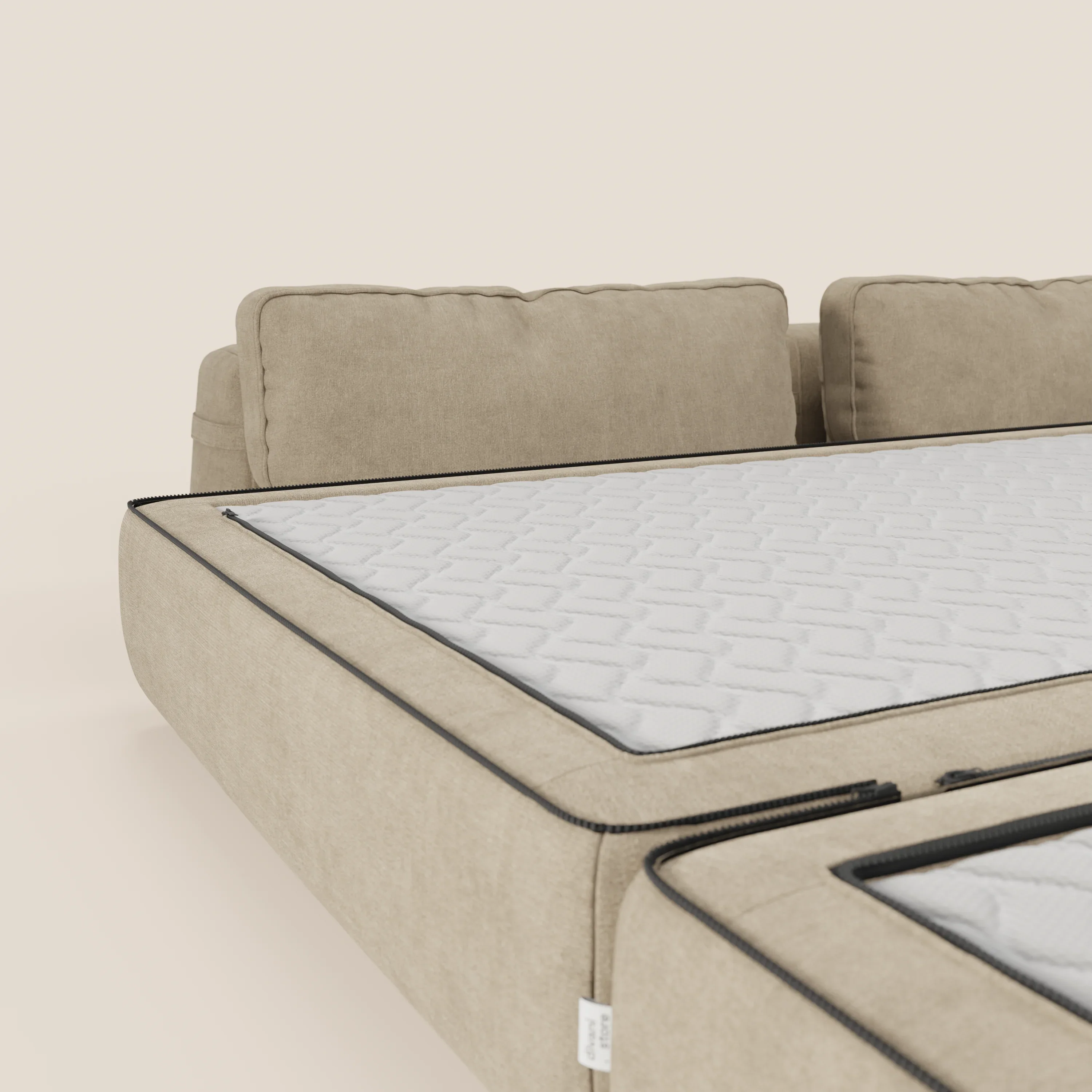 Rift Canapé-lit double à 2 et 3 places avec dossiers amovibles - matelas de 22 cm d'épaisseur en mousse à mémoire de forme T31 - Image 43